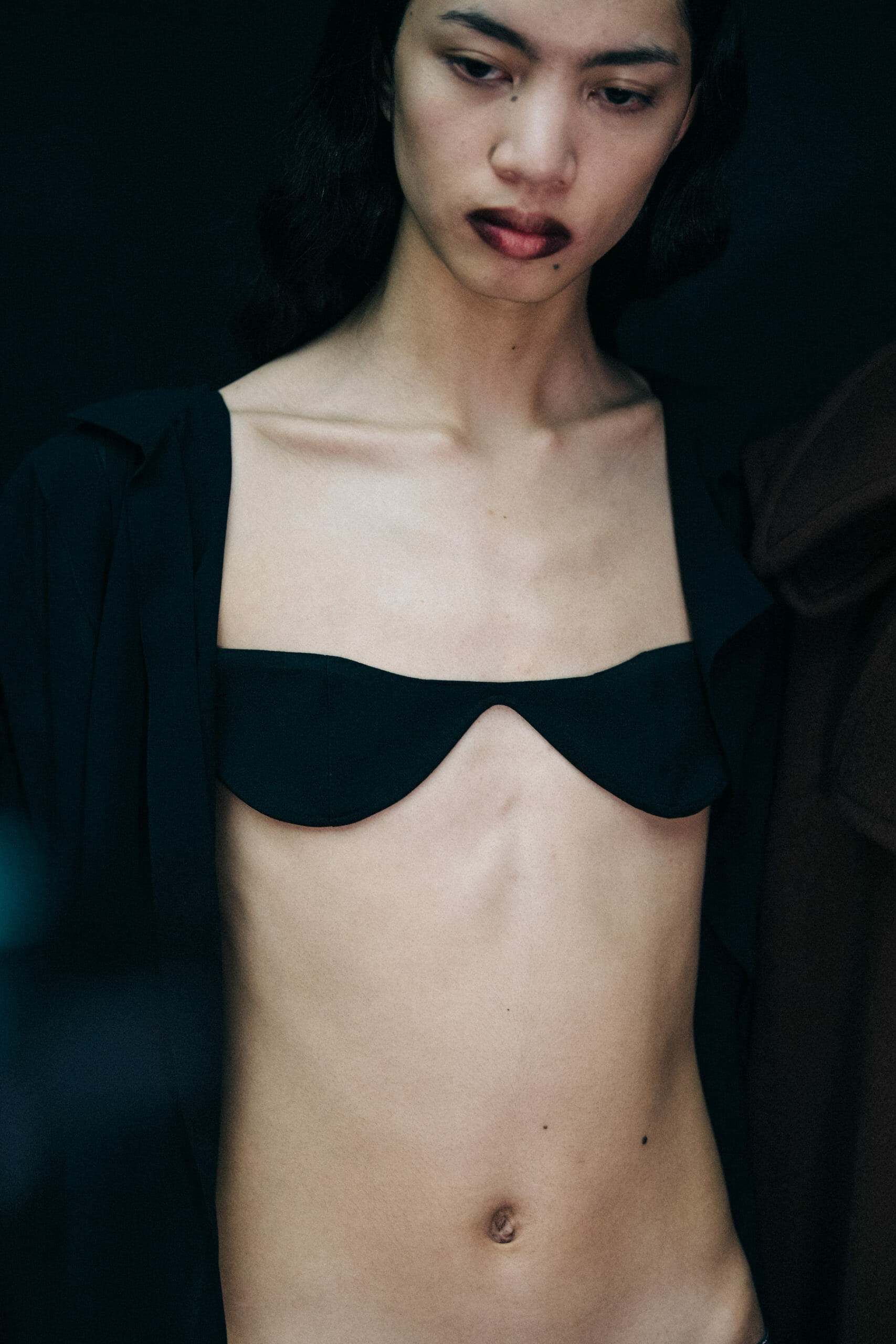 Models wearing black Mugler outfit
