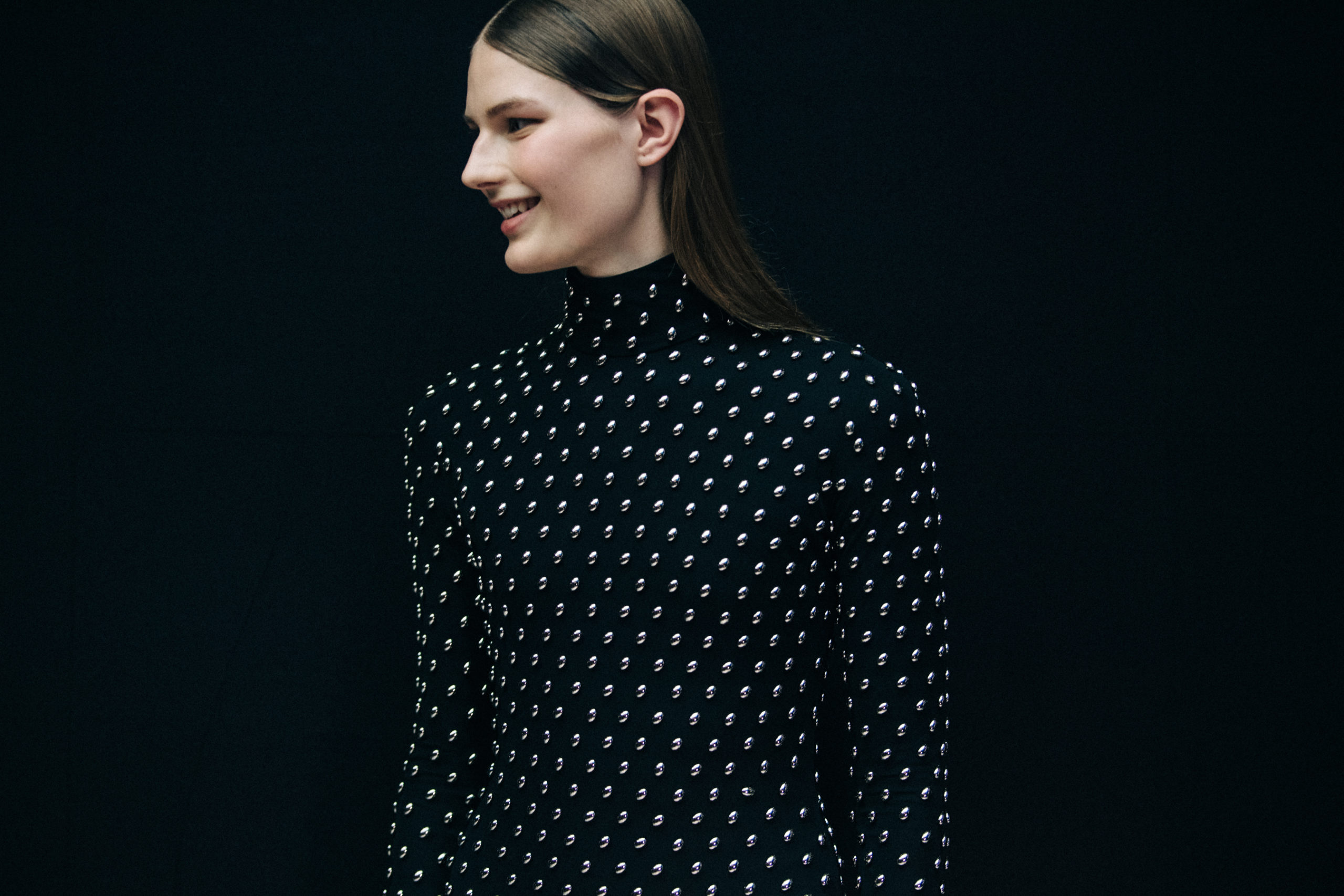 Models wearing black Mugler outfit