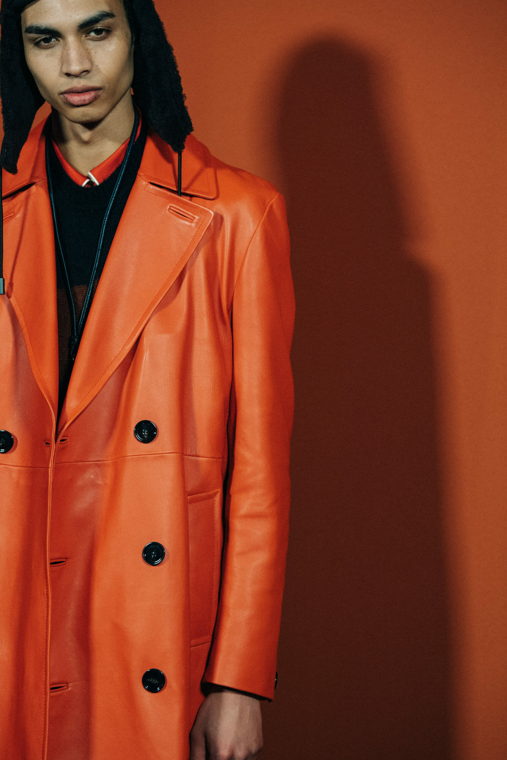 Models wearing bright orange at Boss