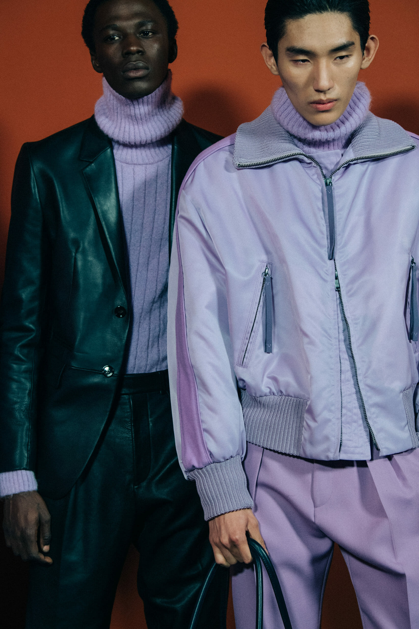 Models wearing lilac at Boss