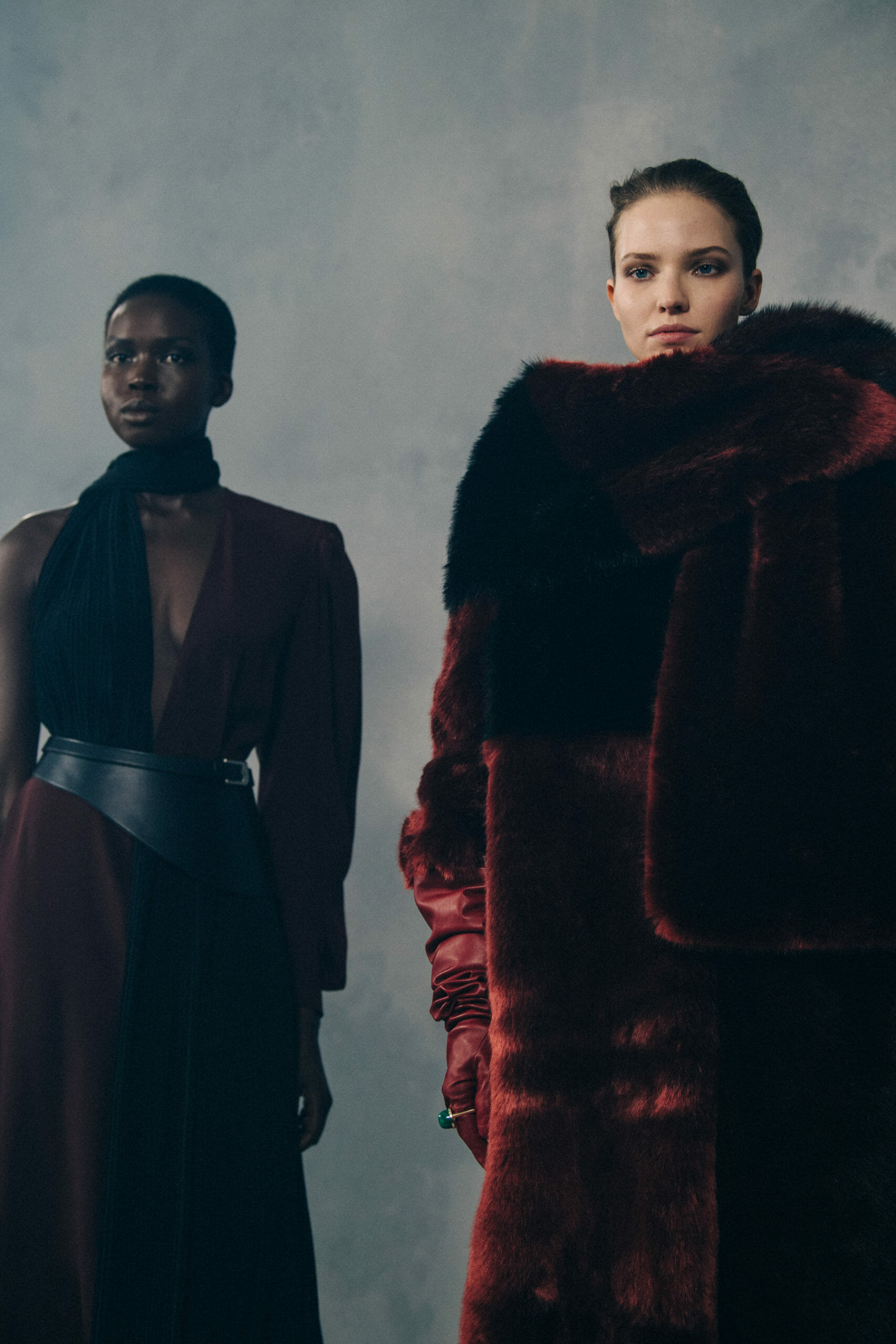 Model wearing fur at Givenchy
