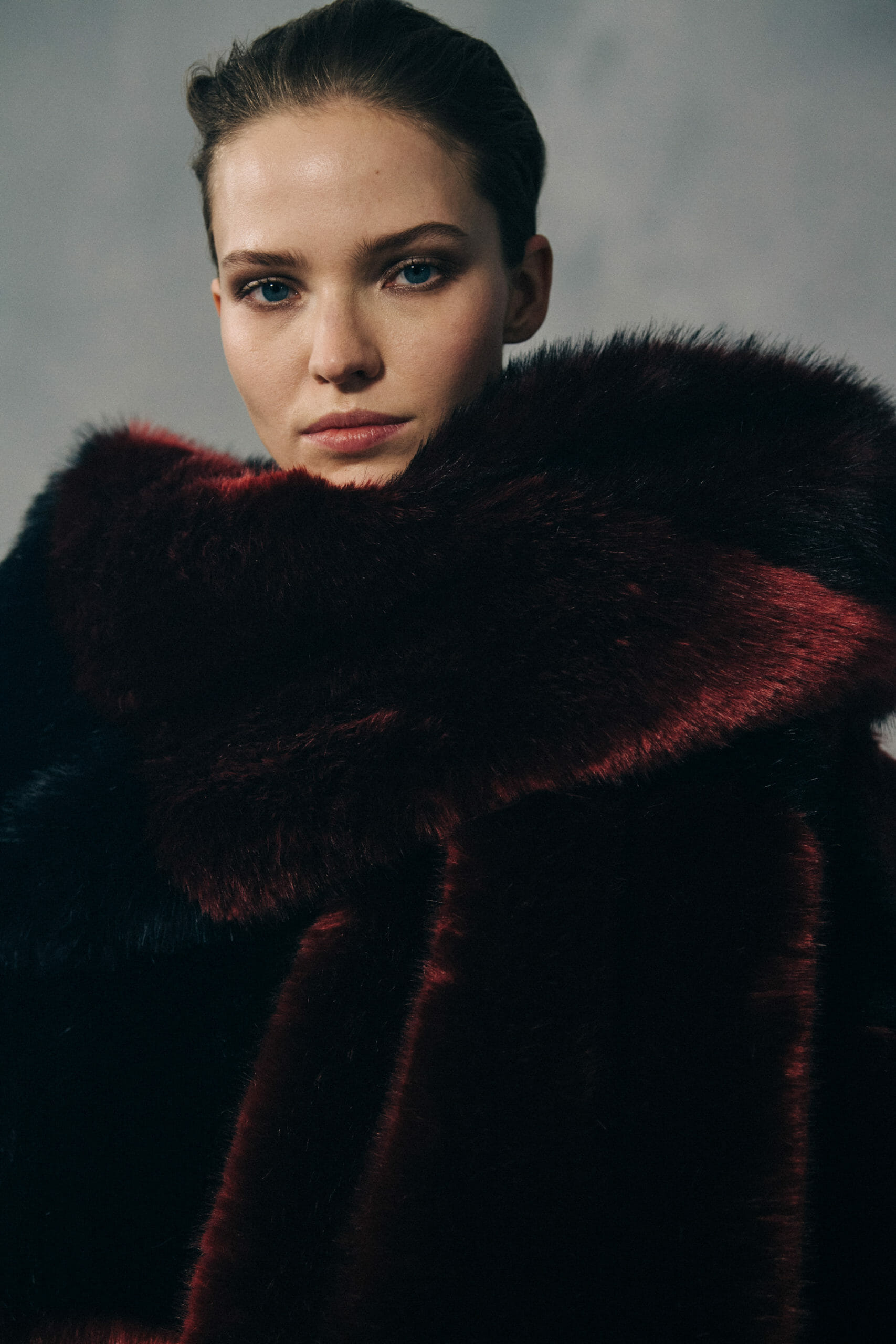 Model wearing fur at Givenchy