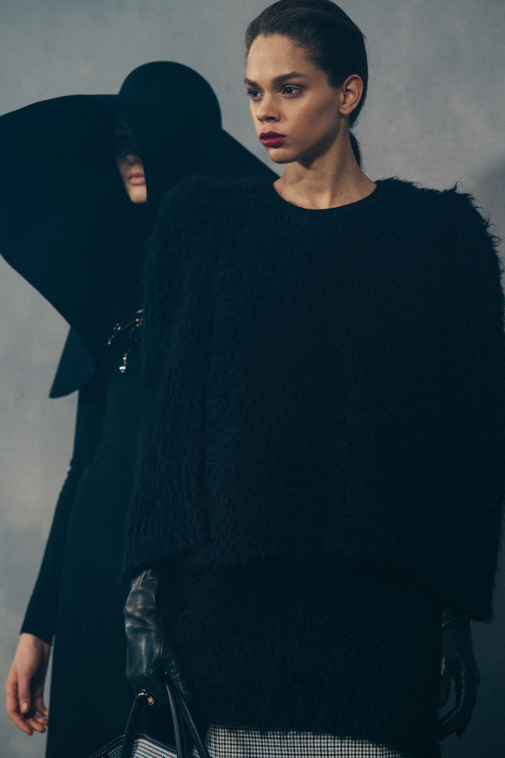 Model wearing fur at Givenchy