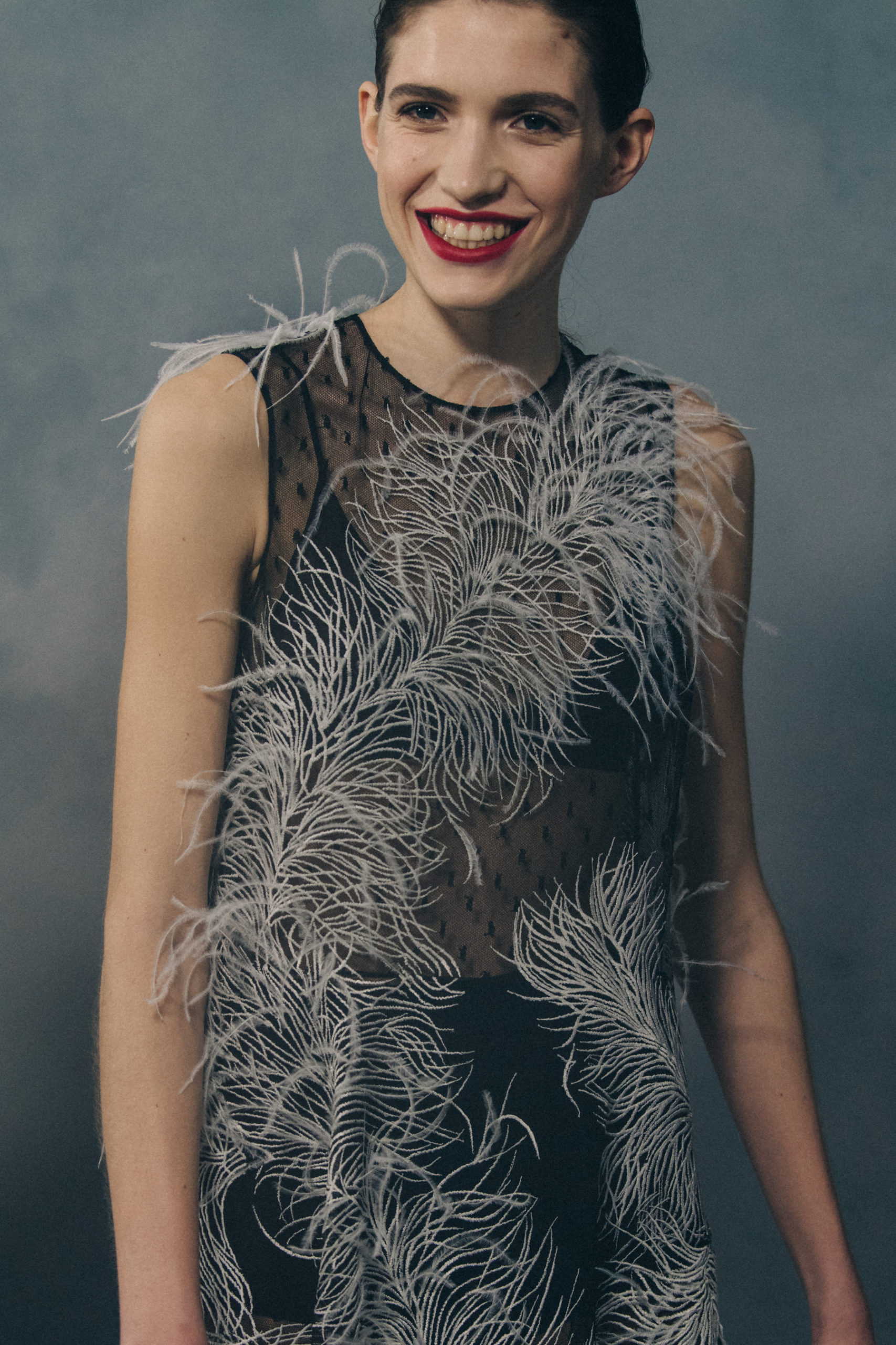 Model wearing white at Givenchy