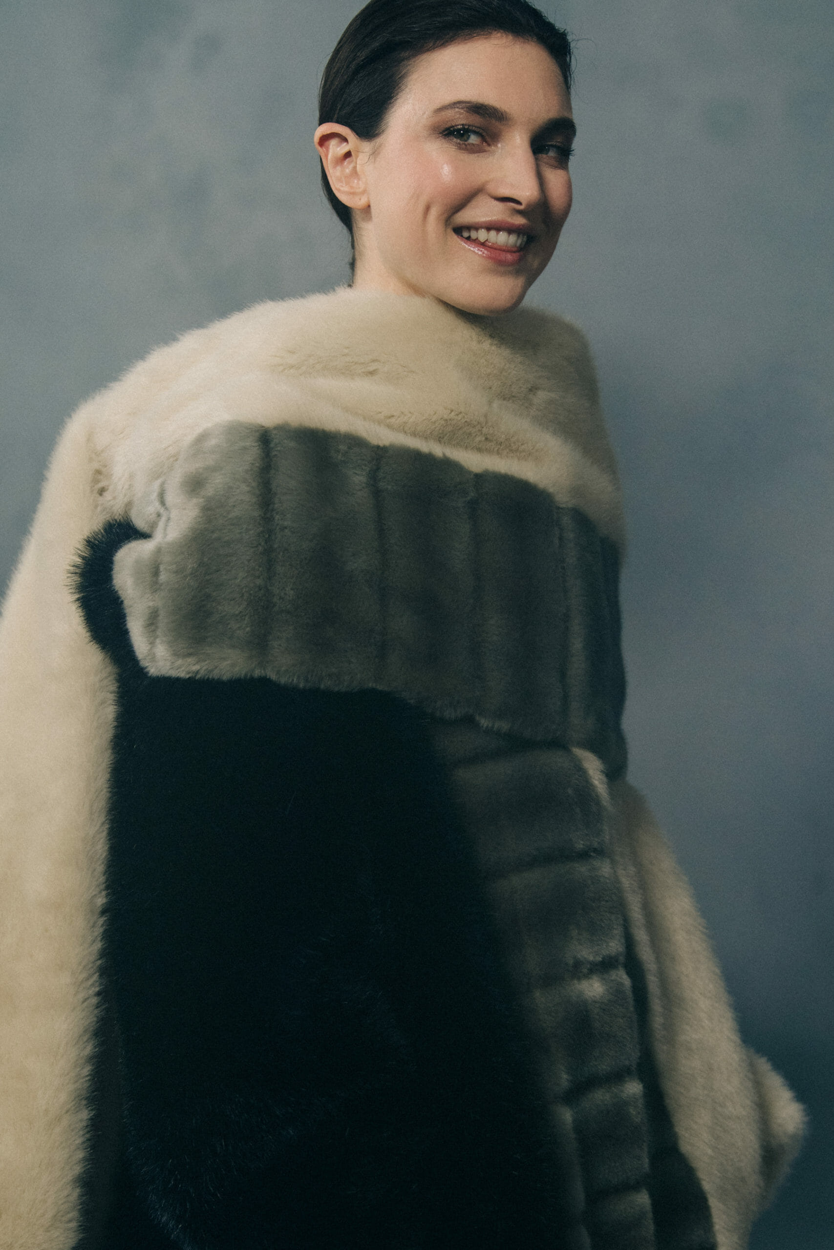 Model wearing fur at Givenchy