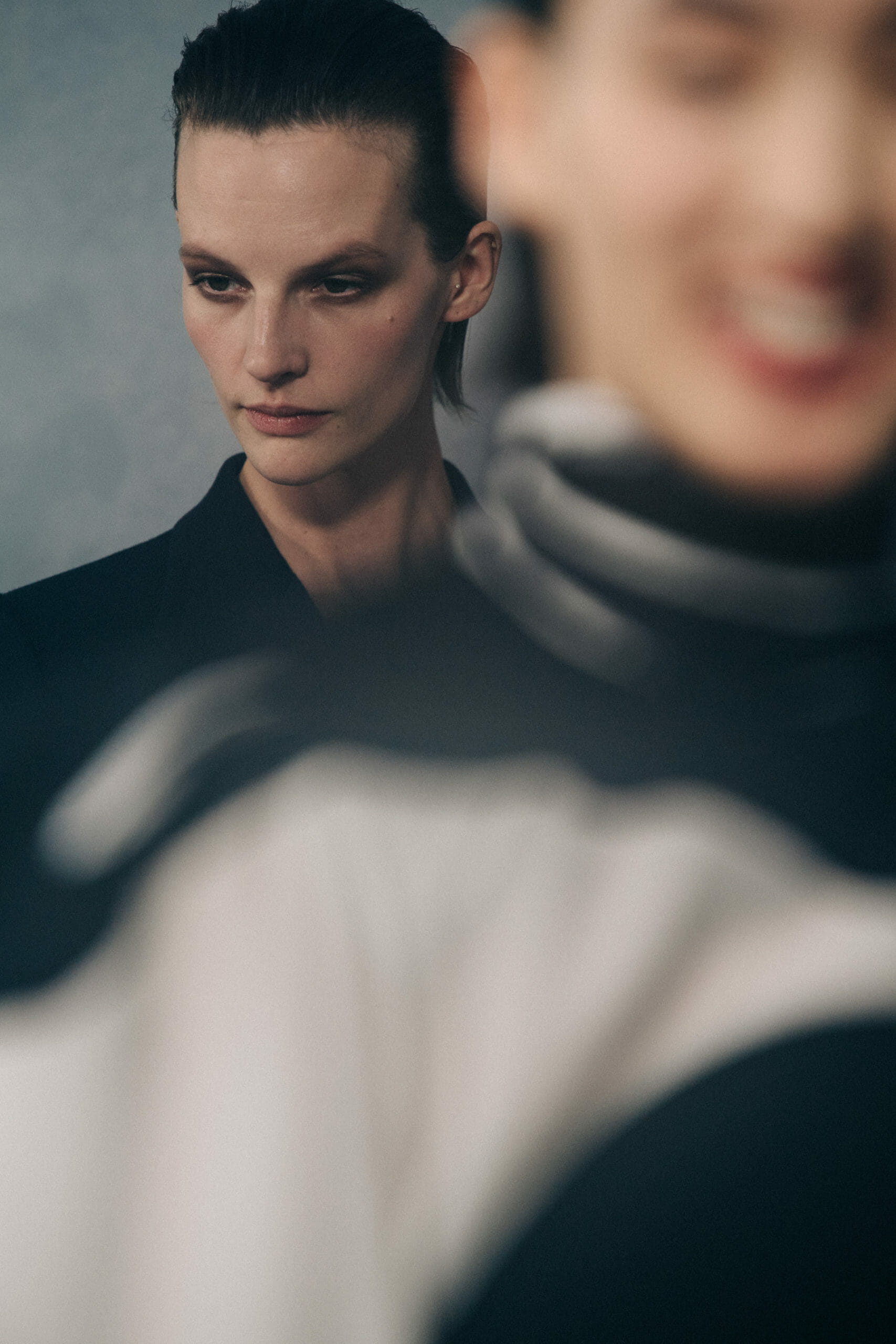 Model wearing wool at Givenchy