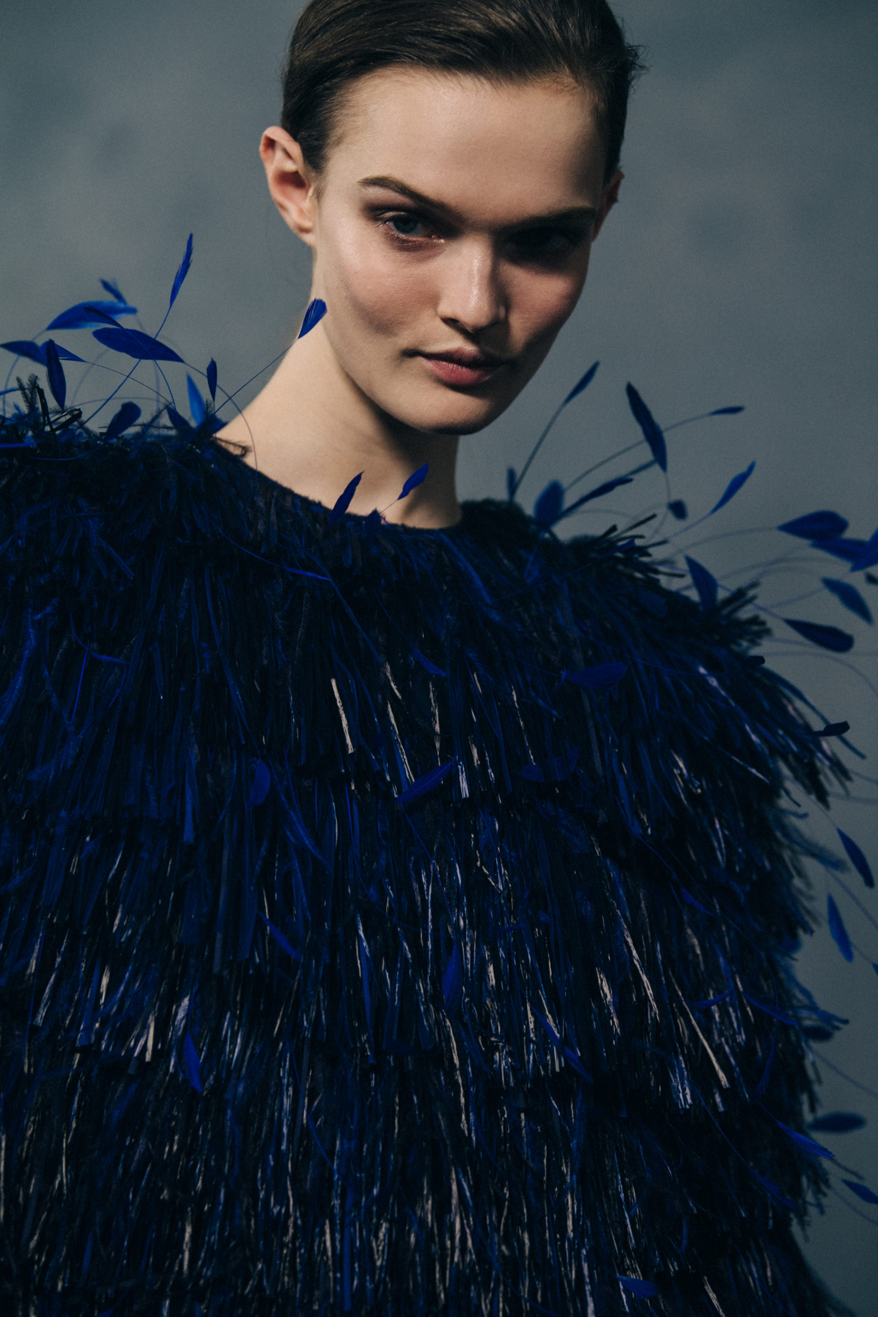 Model wearing wool at Givenchy