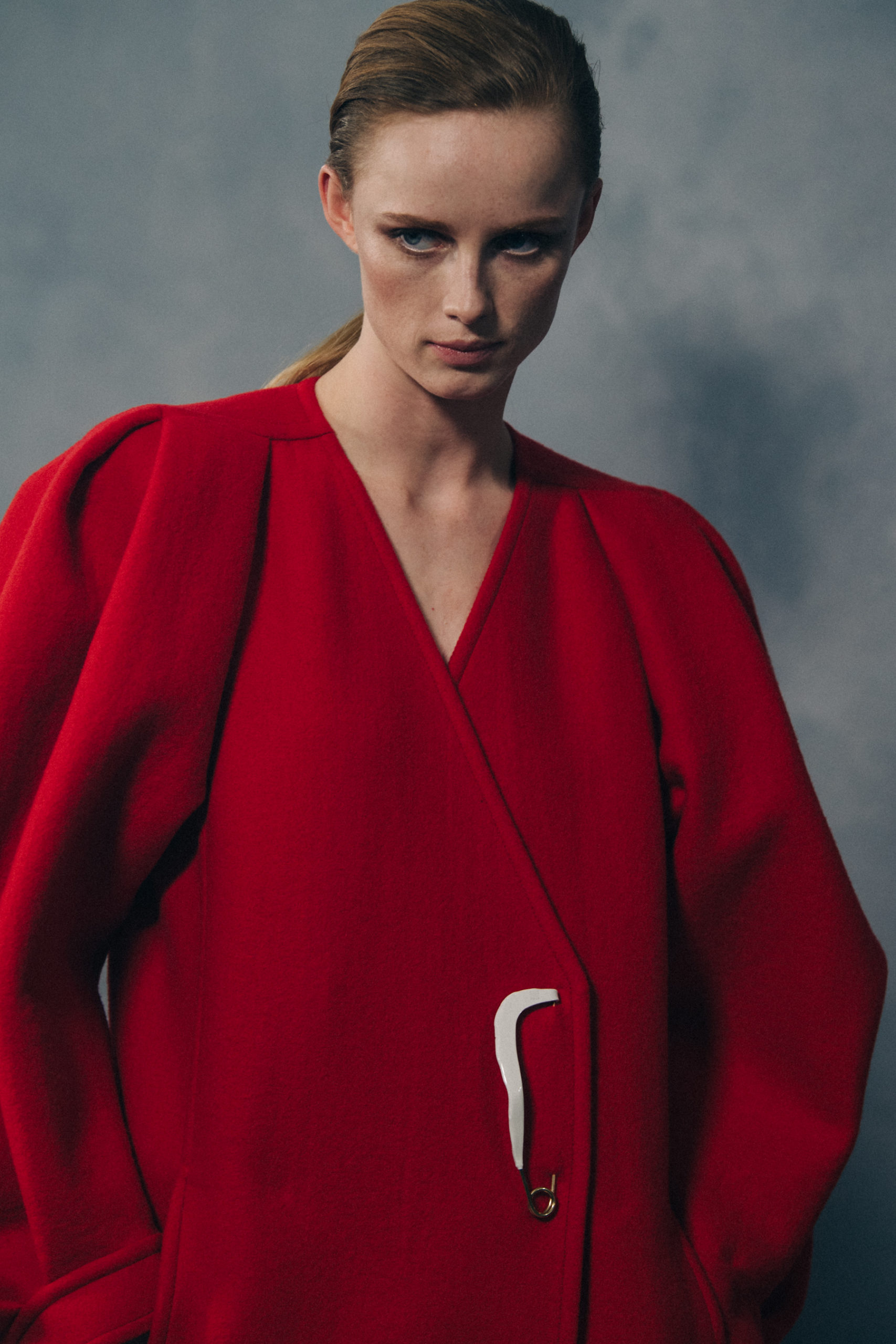Model wearing red at Givenchy