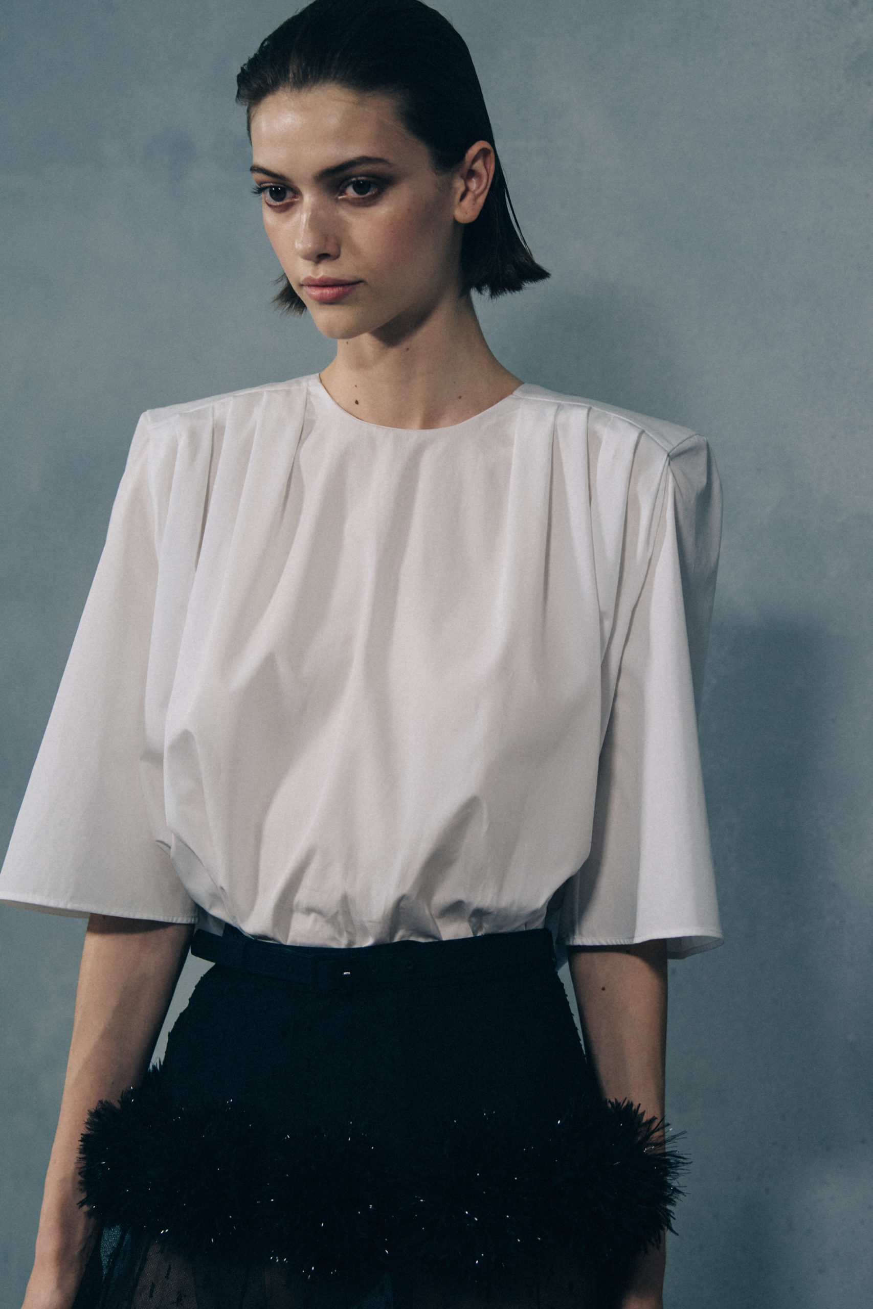 Model wearing white at Givenchy