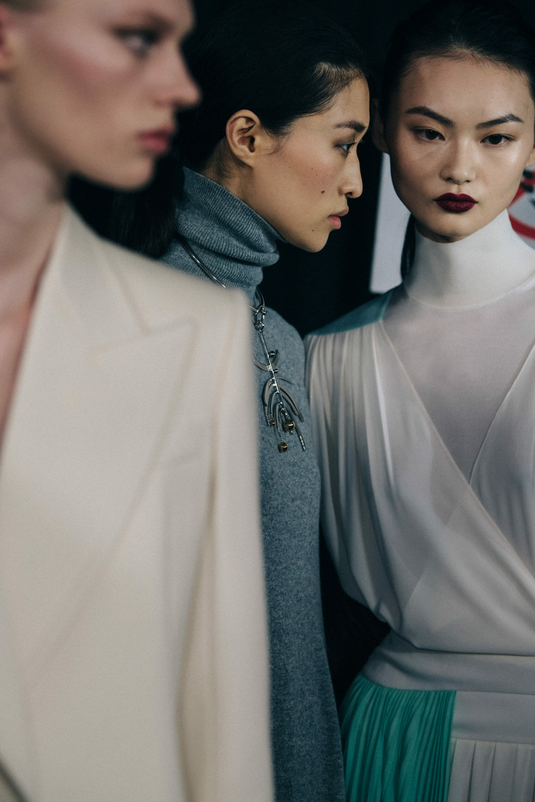 Model wearing wool at Givenchy