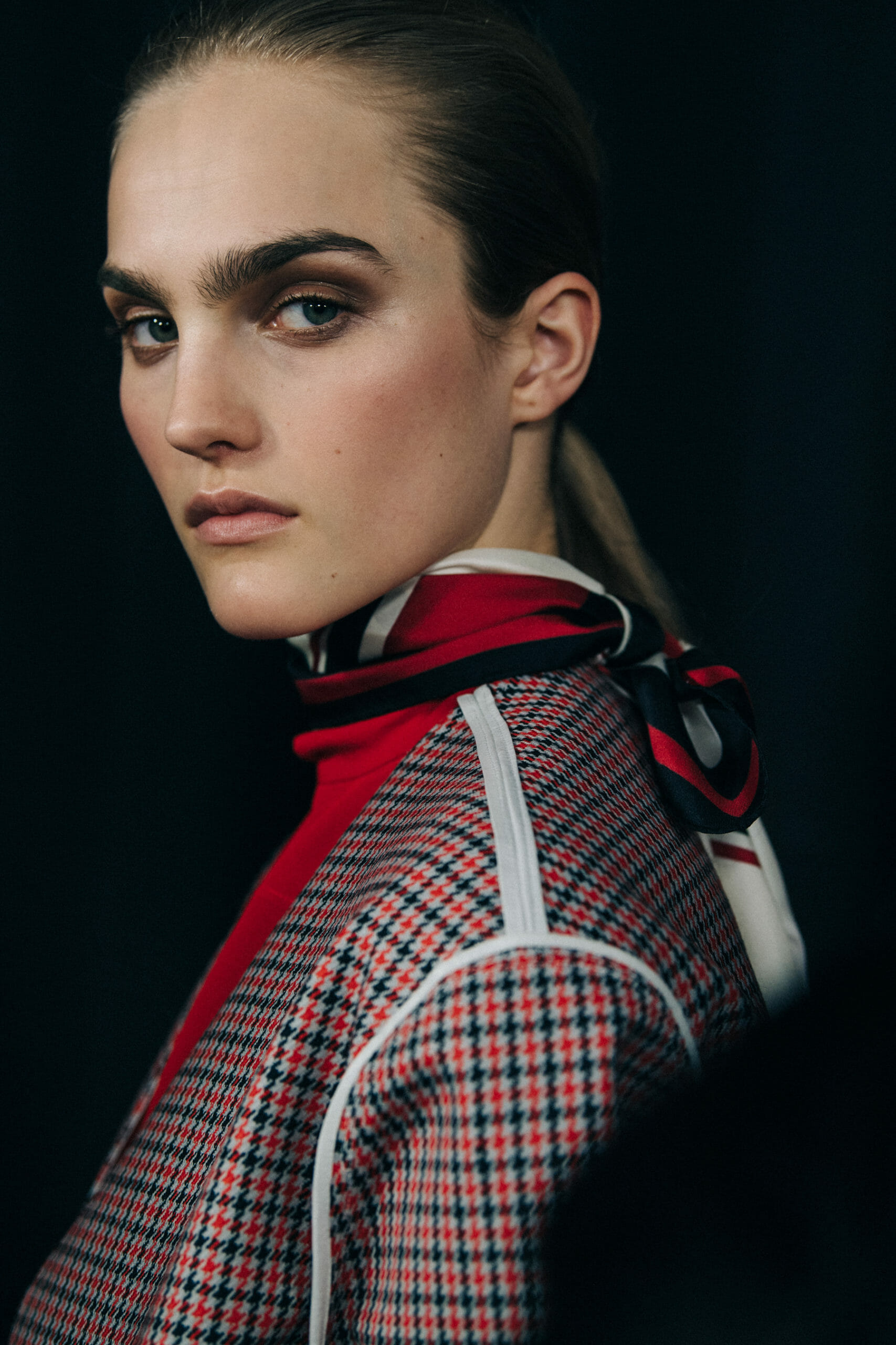 Model wearing red at Givenchy