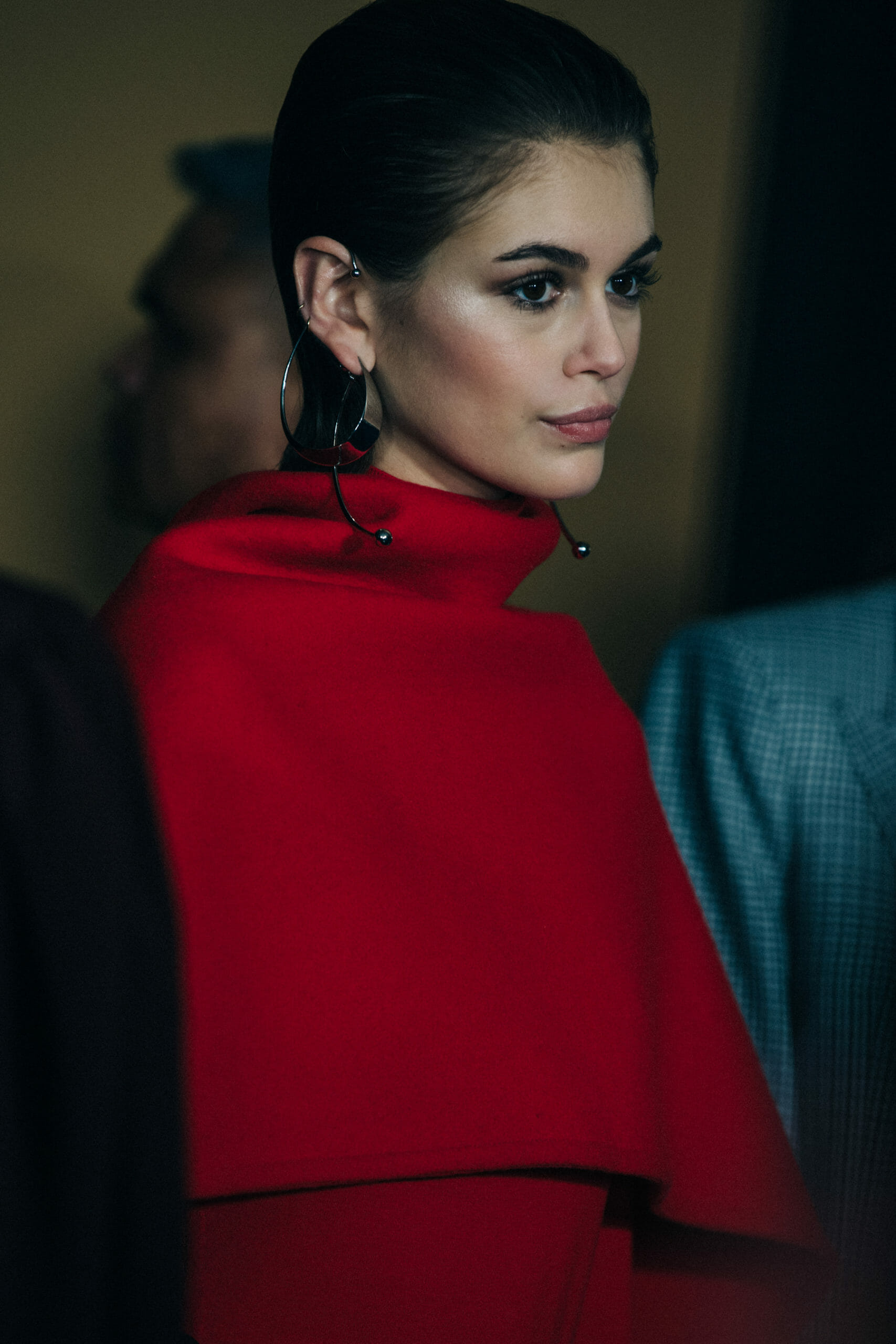 Model wearing red at Givenchy