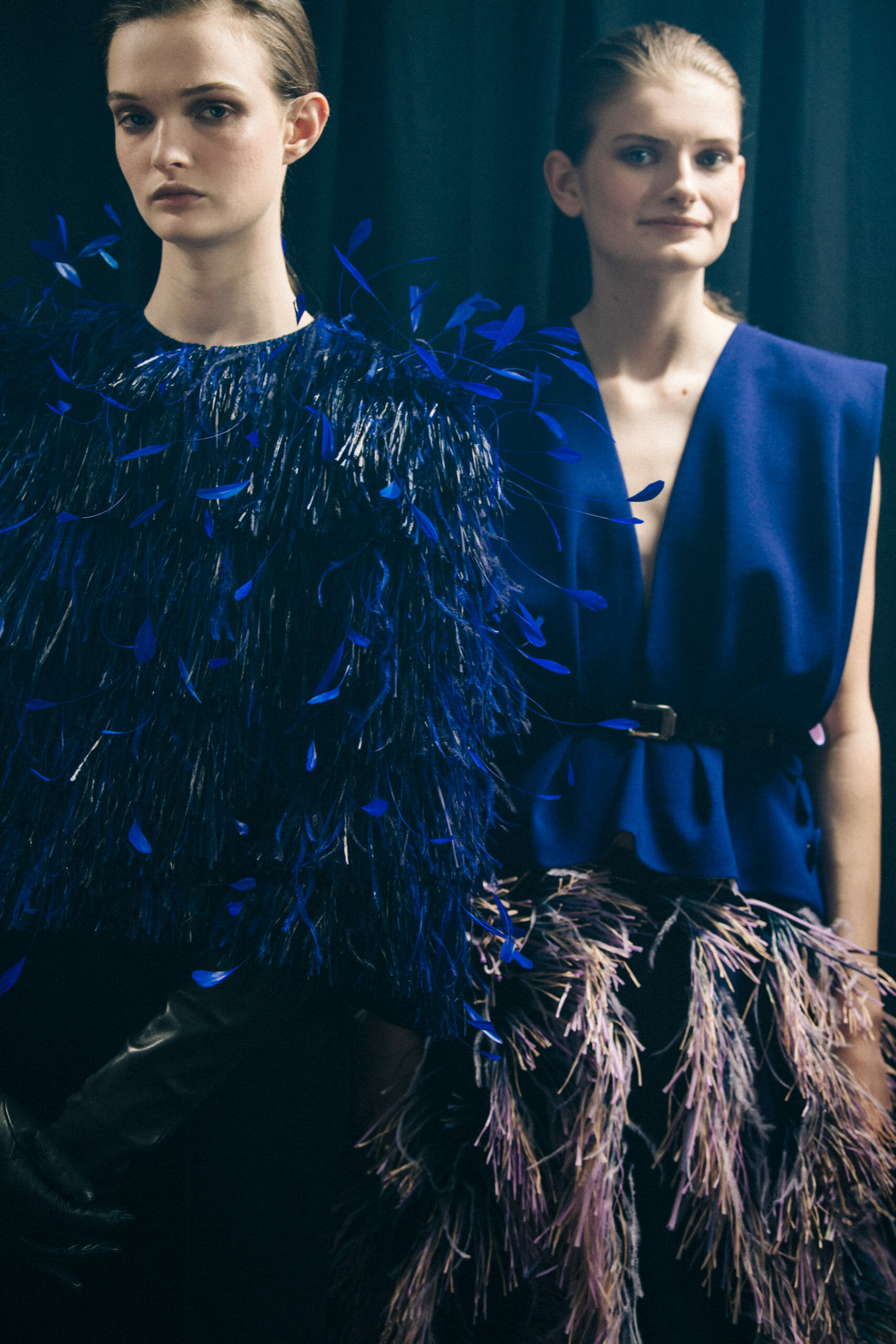 Model wearing blue at Givenchy