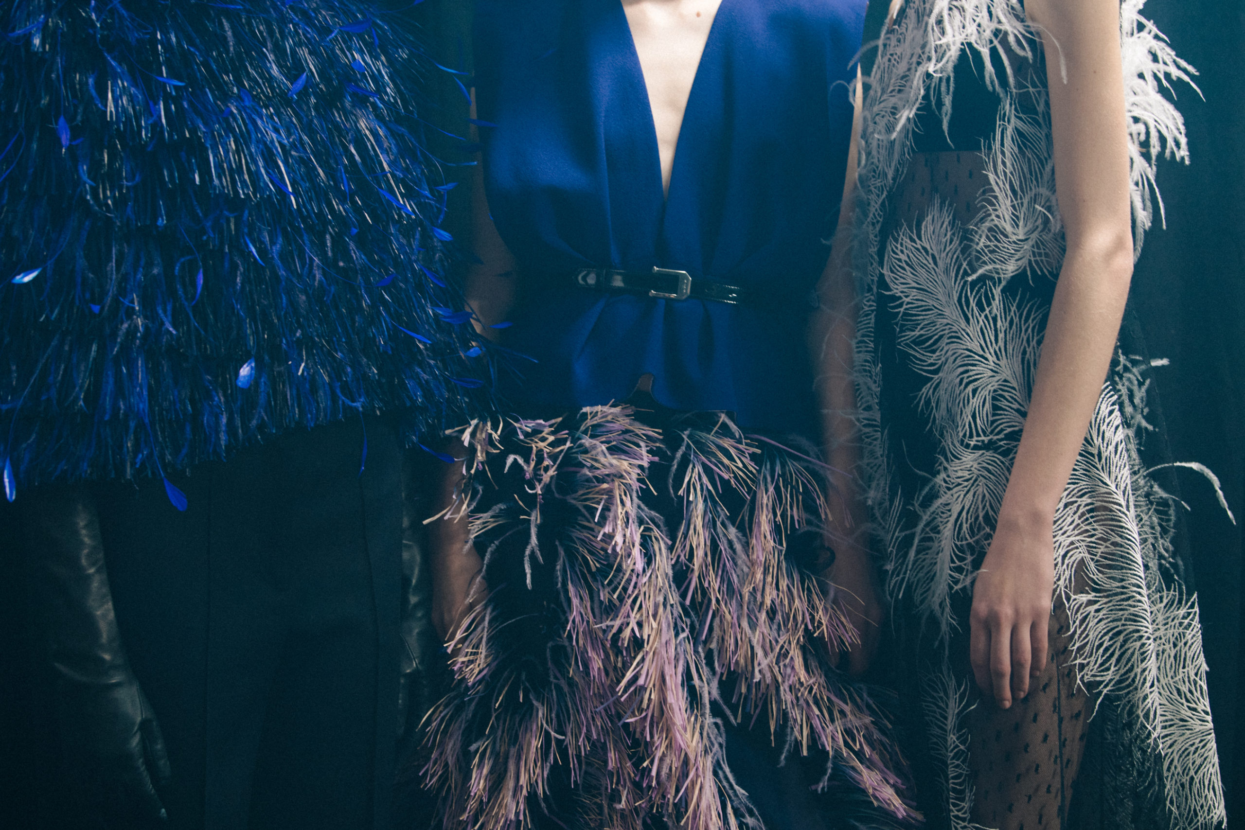 Model wearing blue at Givenchy