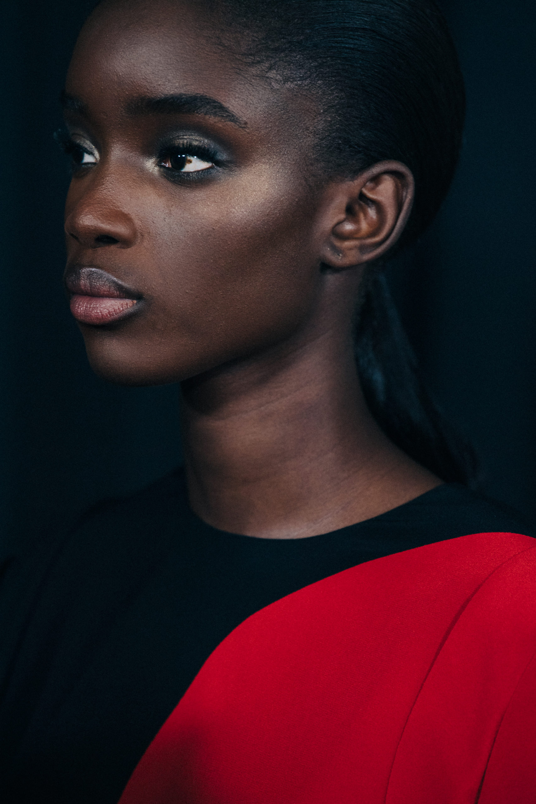Model wearing red at Givenchy
