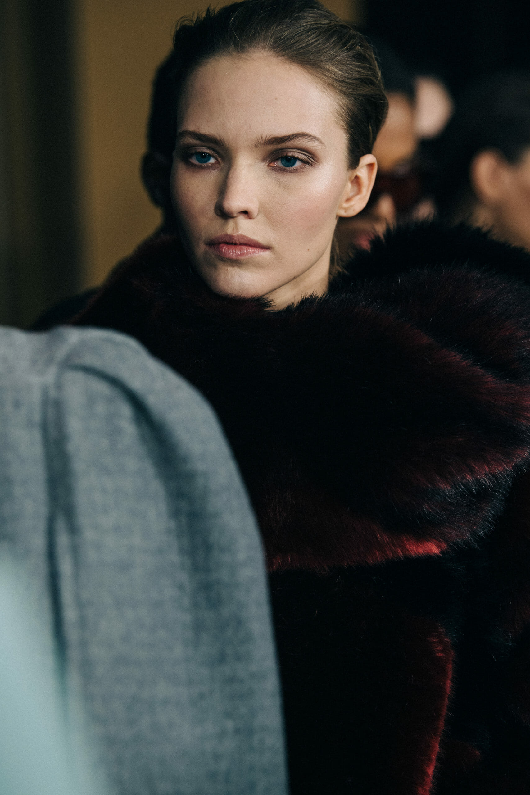Model wearing fur at Givenchy