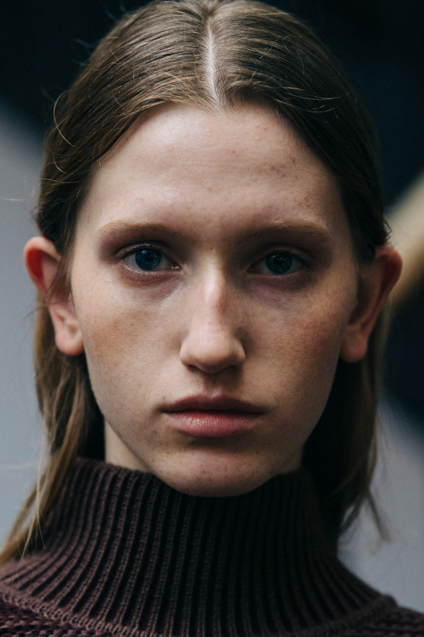 Models wearing brown wool at Nehera