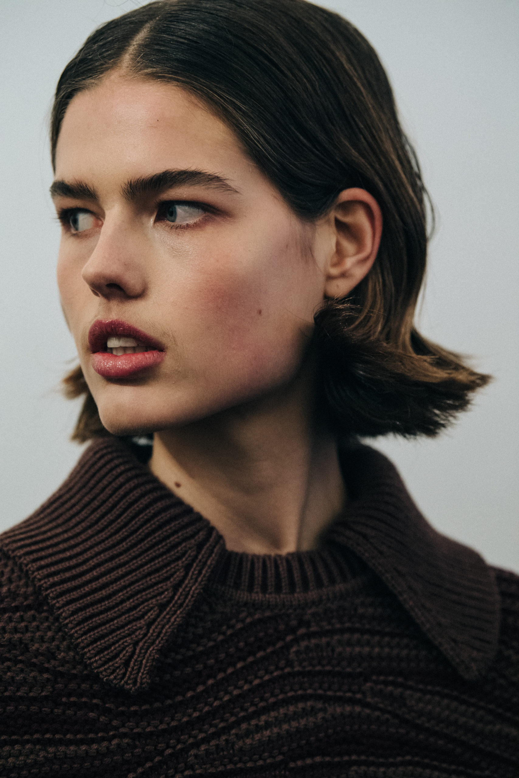 Models wearing brown wool at Nehera