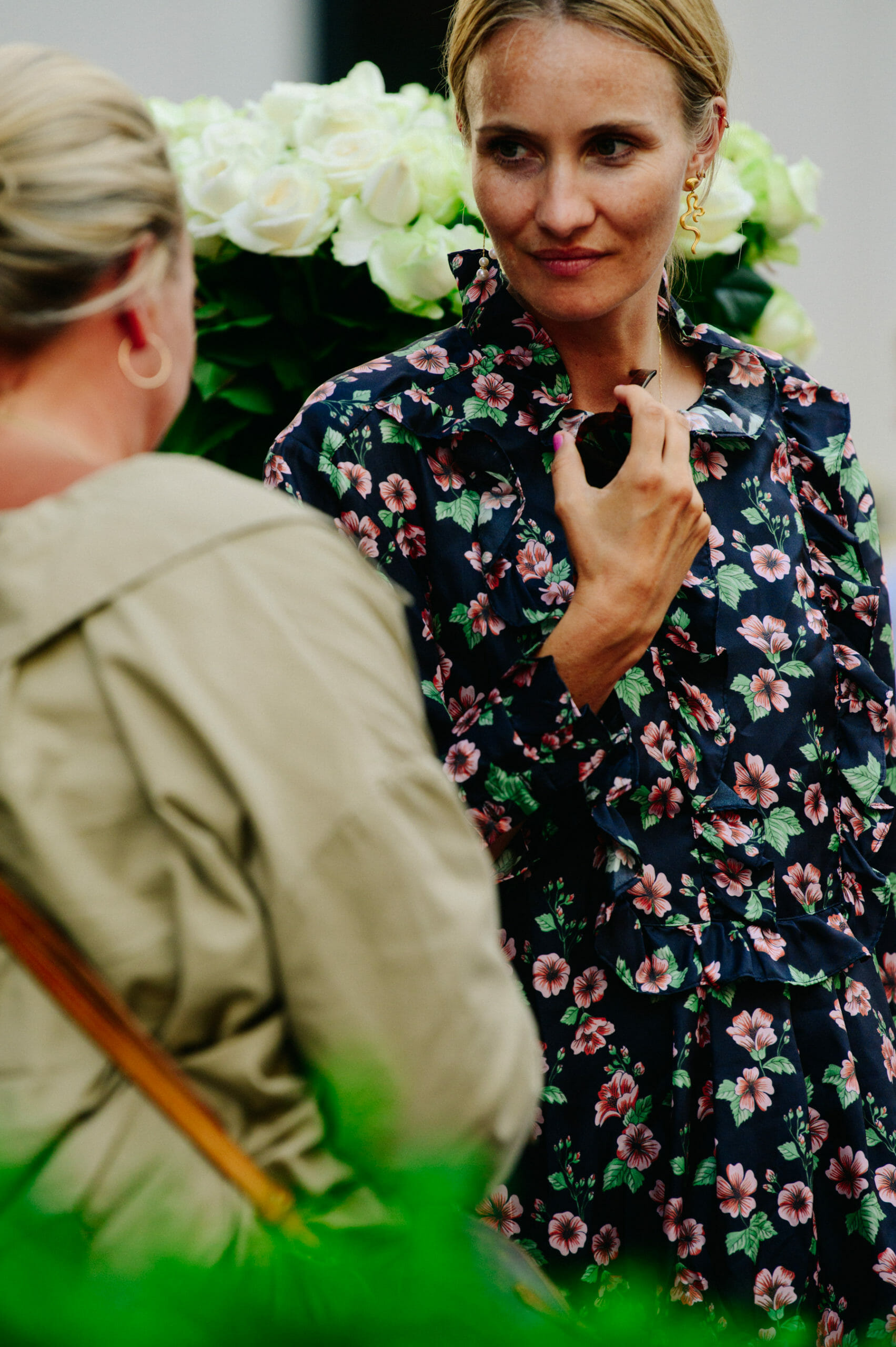 Woman wearing floral dress
