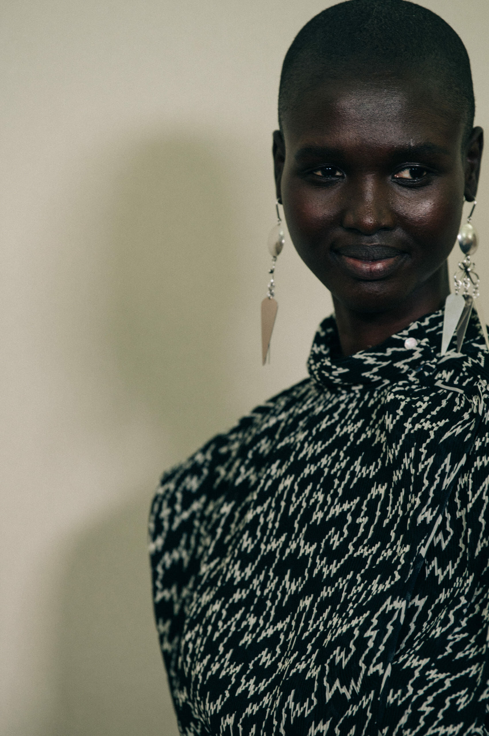 Models wearing patterns at Isabel Marant