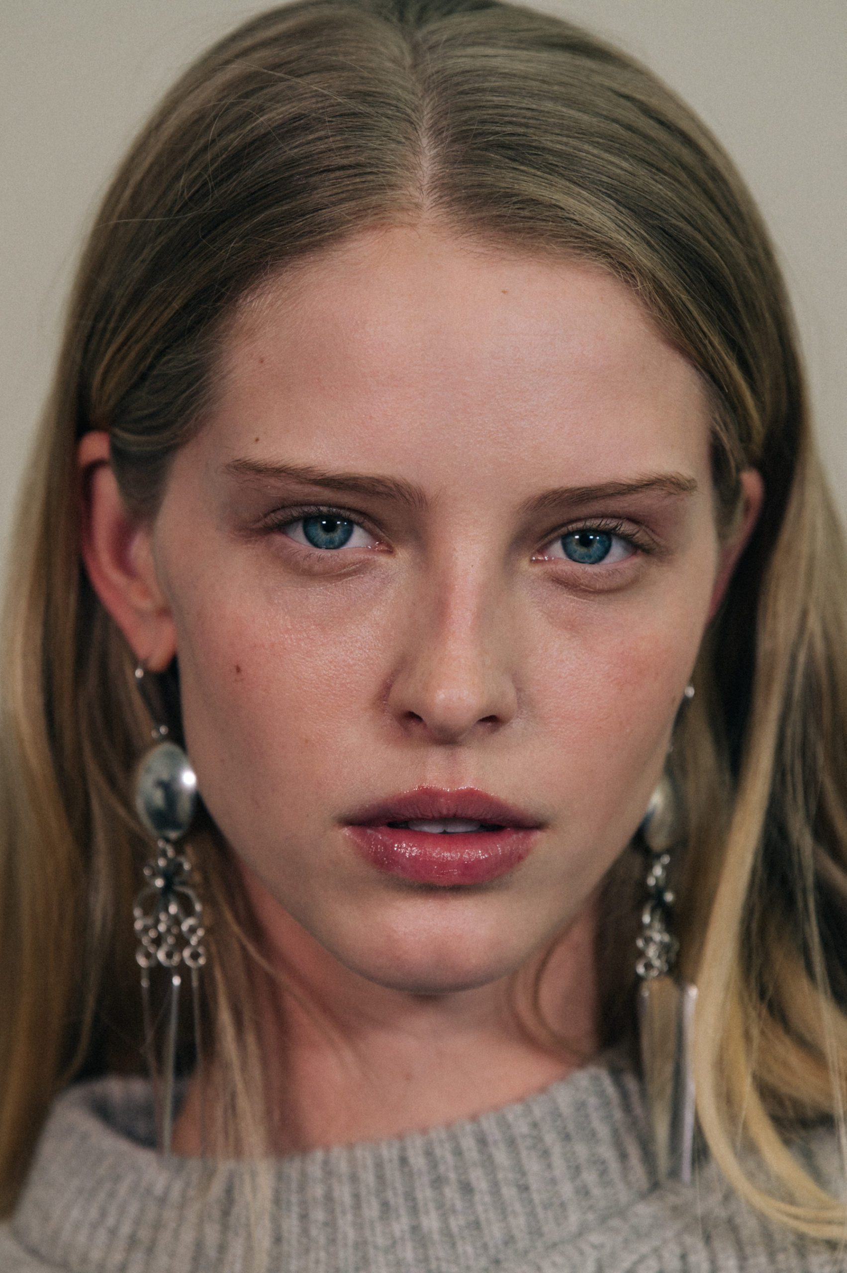 Models wearing large earrings at Isabel Marant