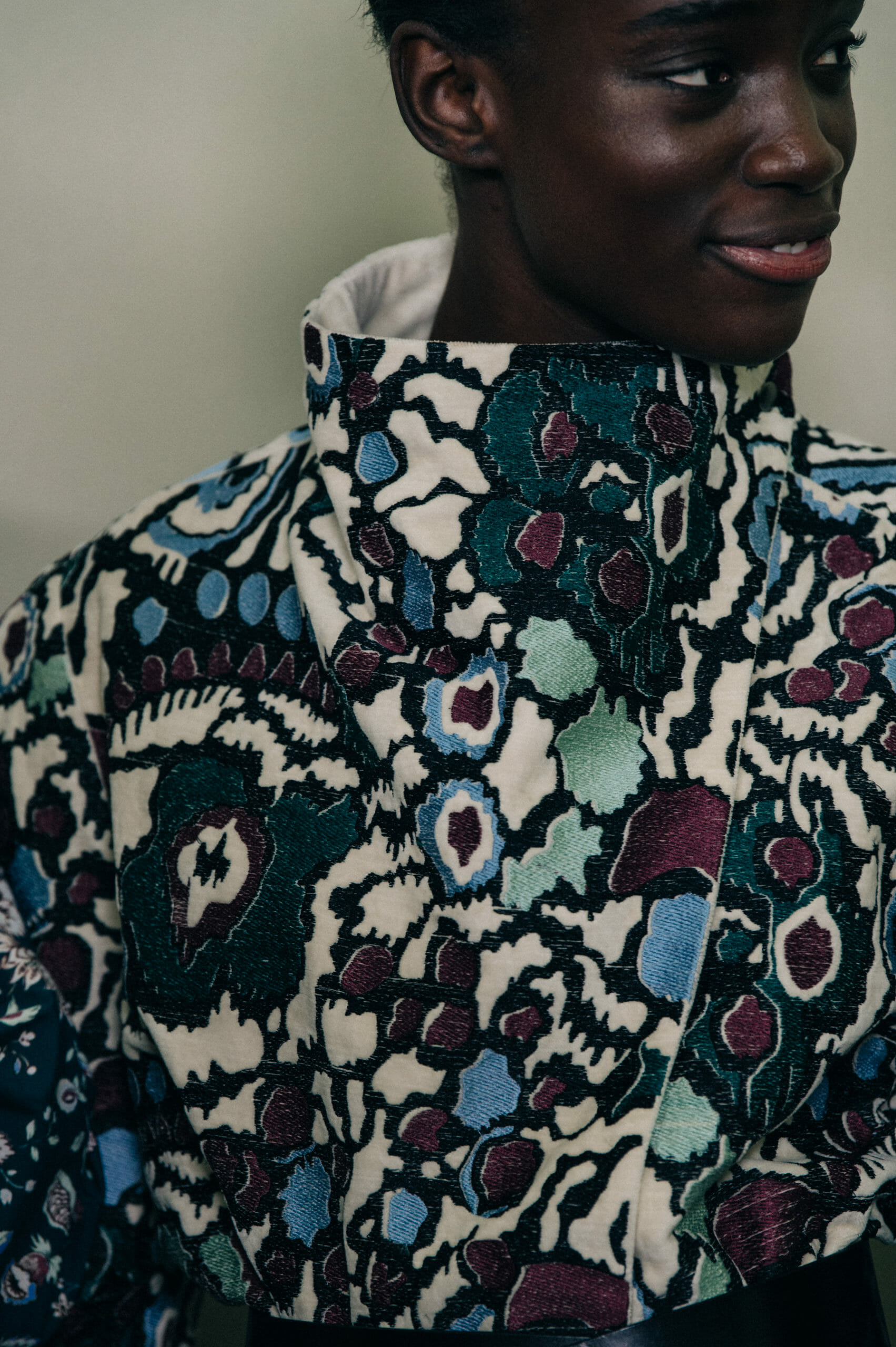 Models wearing patterns at Isabel Marant