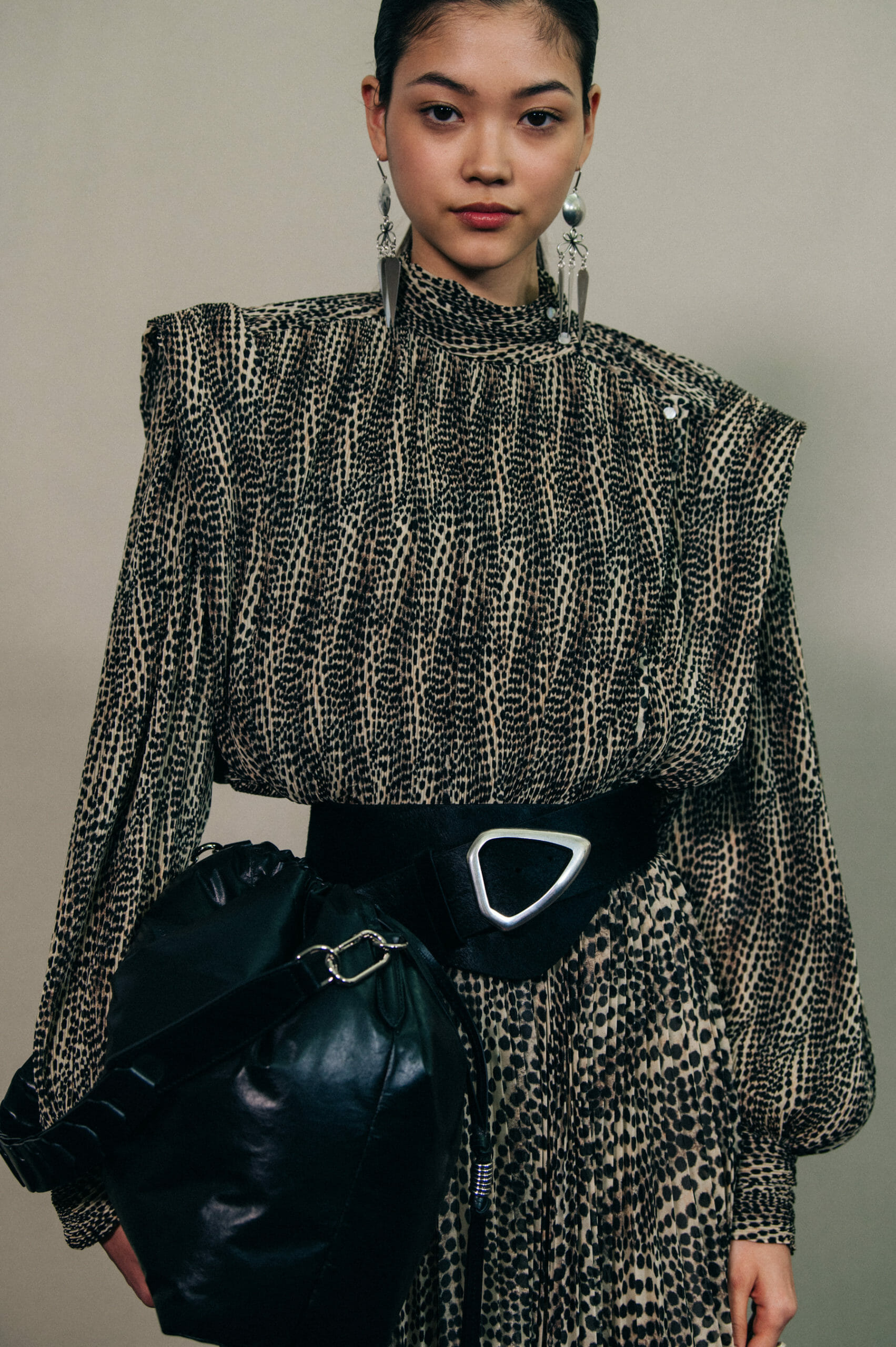 Models wearing patterns at Isabel Marant