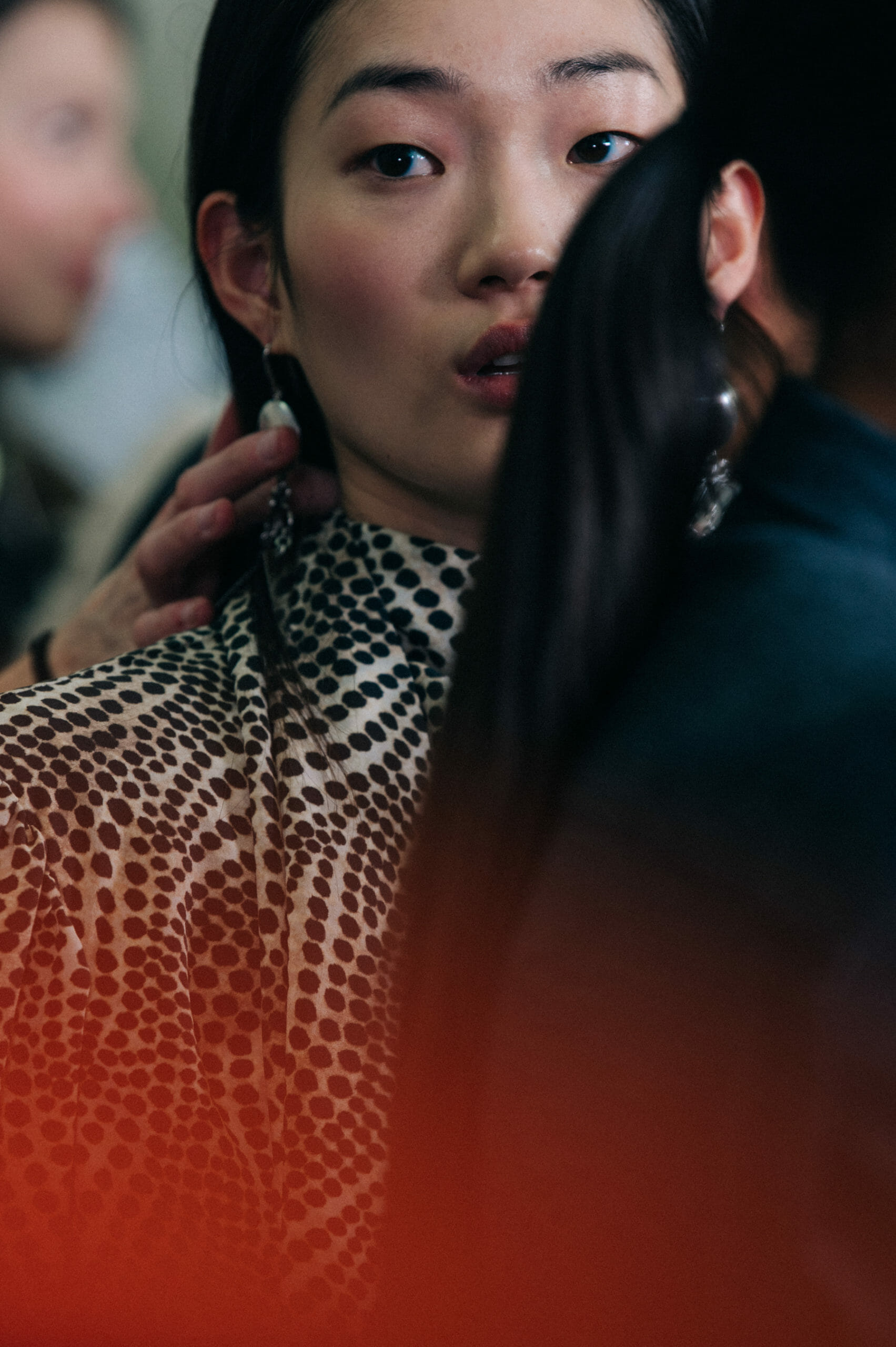 Models wearing patterns at Isabel Marant