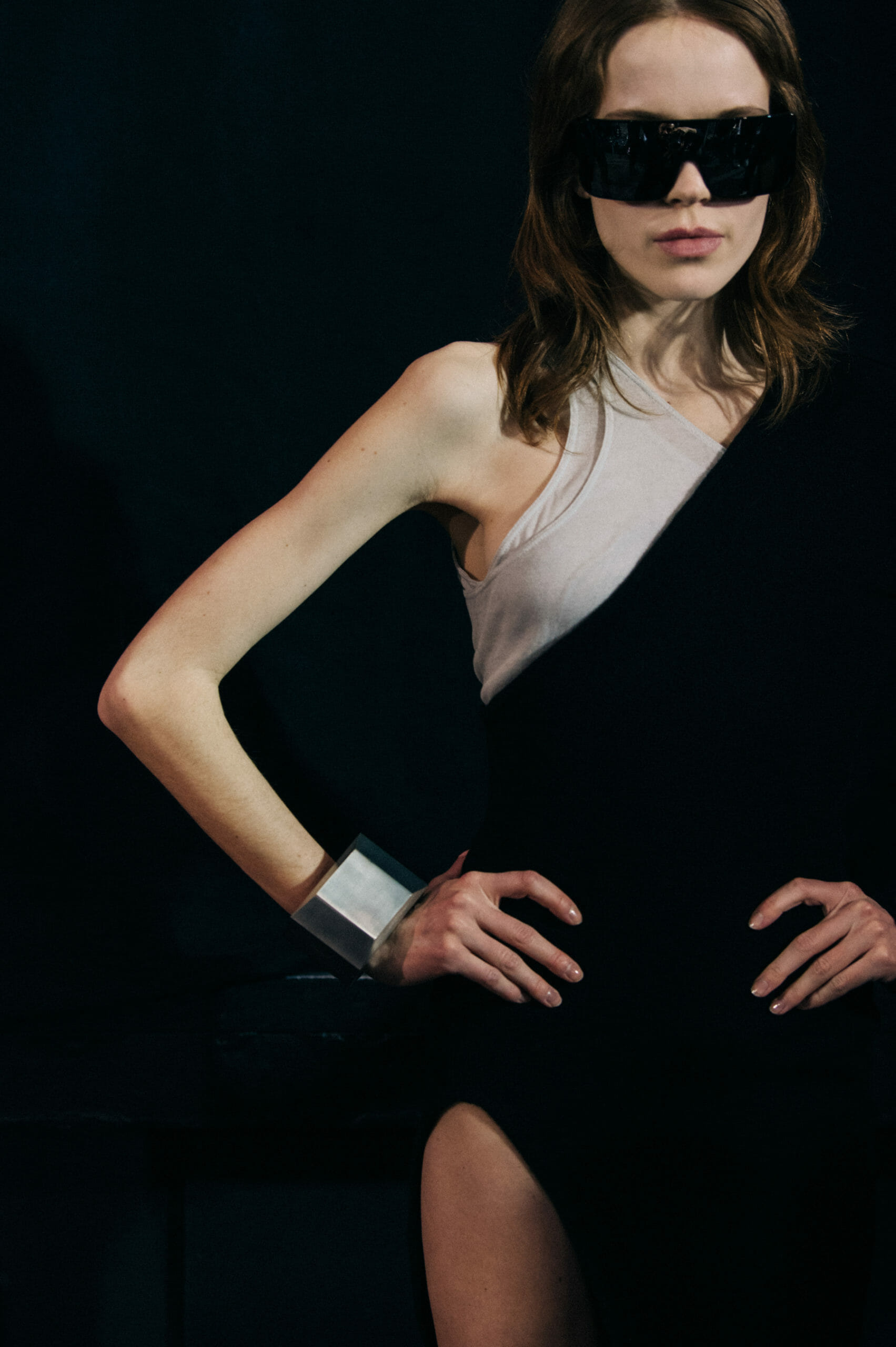 Model wearing Rick Owens dress