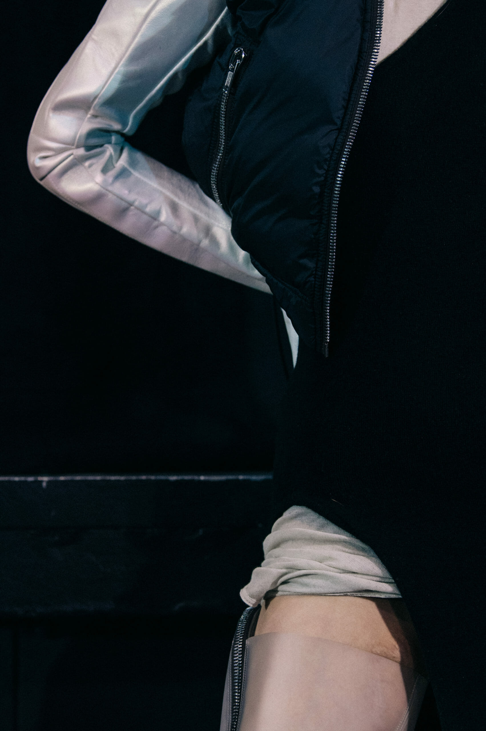 Model wearing white at Rick Owens