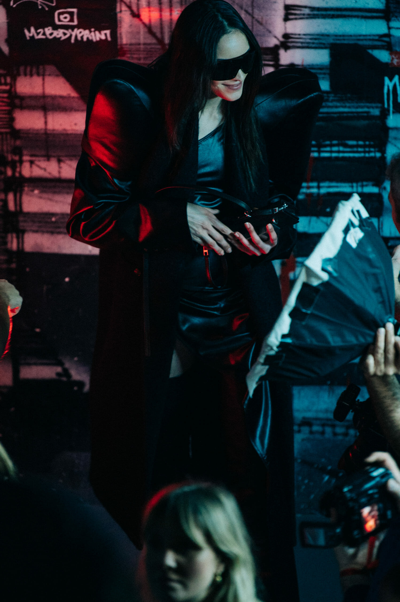 Model wearing black at Rick Owens