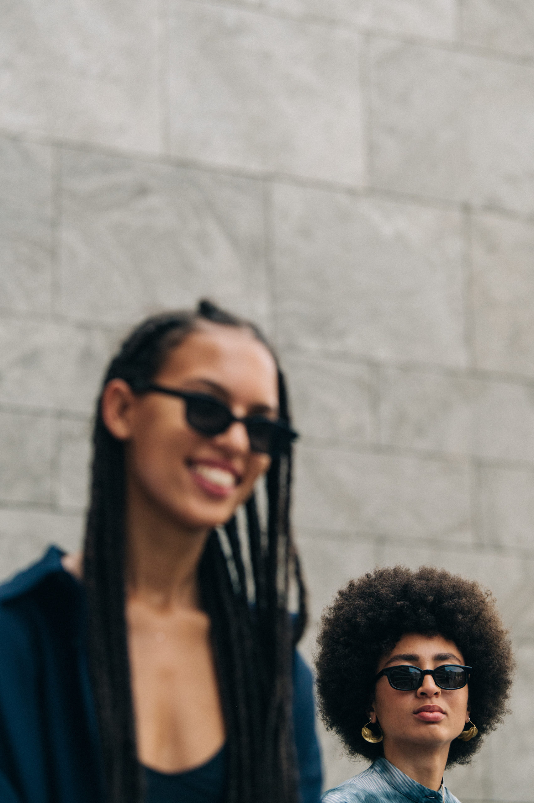 Model wearing black Soulland outfit