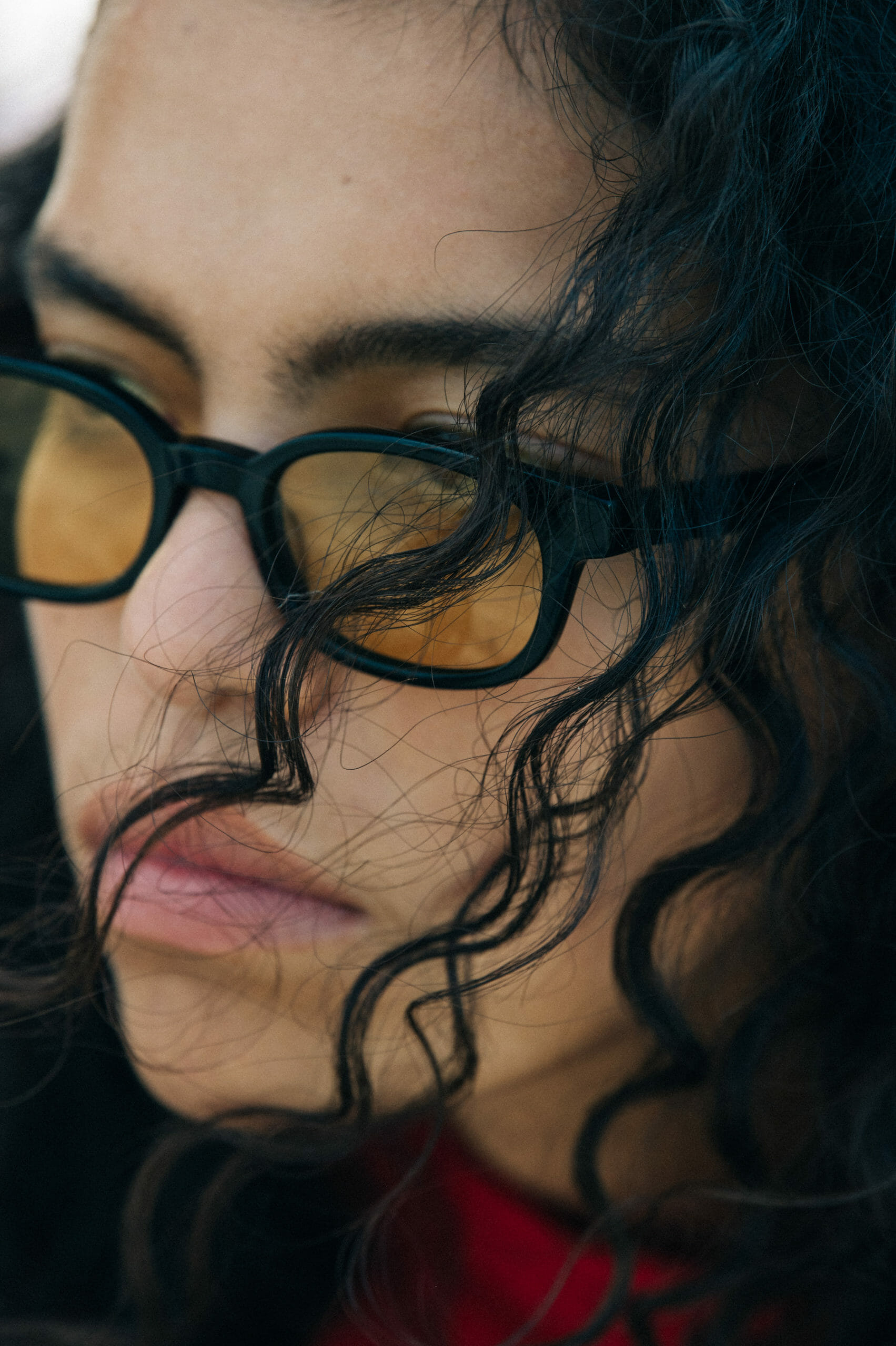 Model wearing Soulland sunglasses