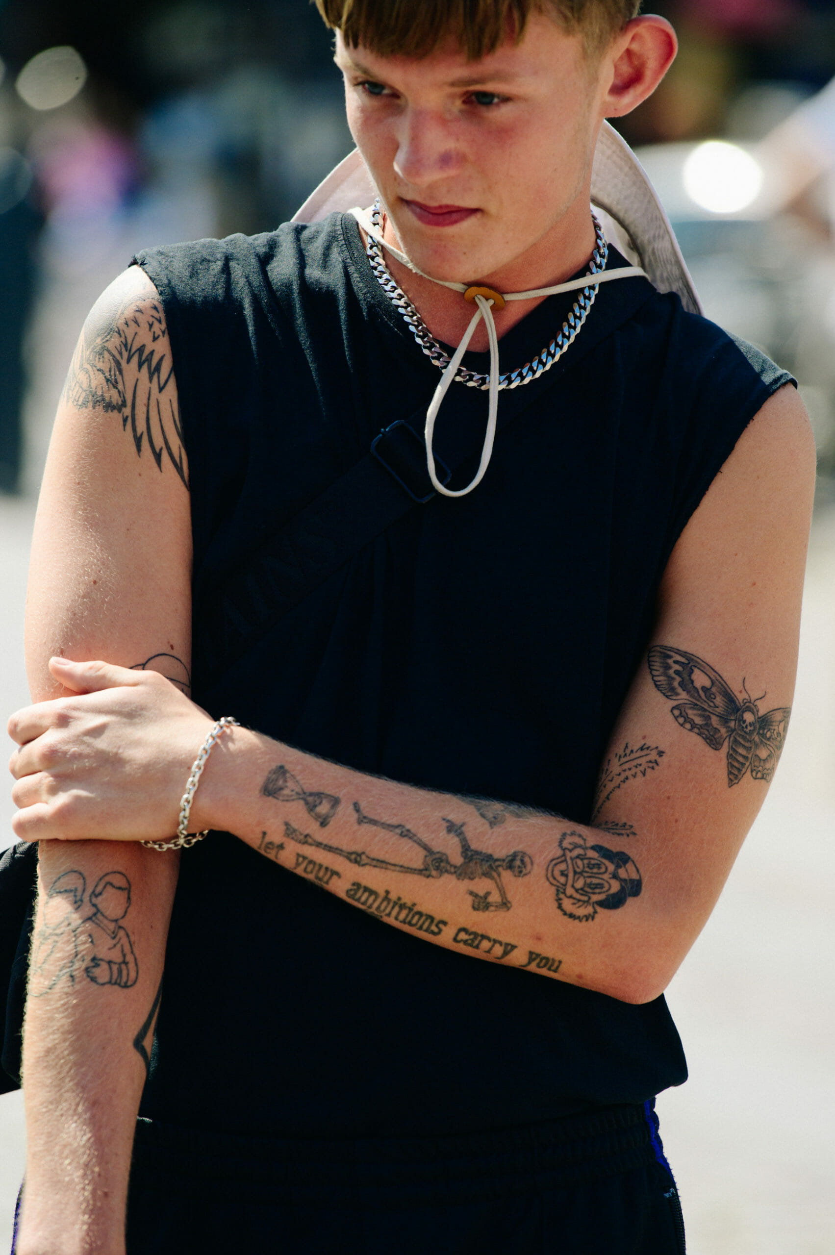 Man wearing black vest