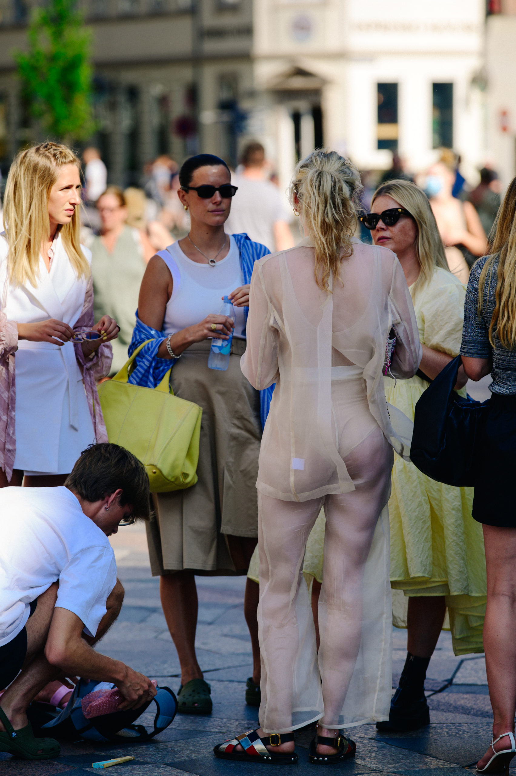 People attending fashion week