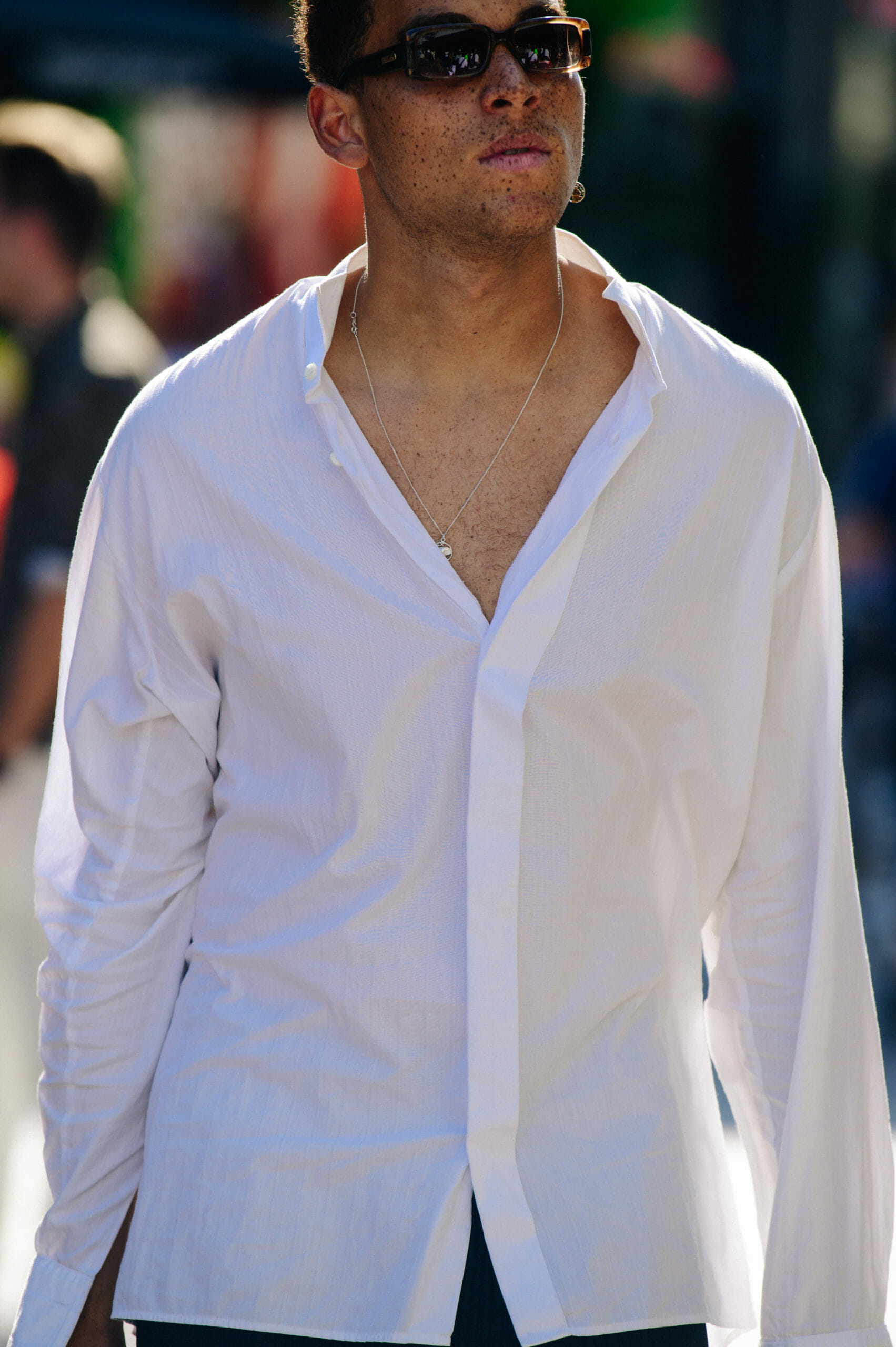 Man wearing white shirt
