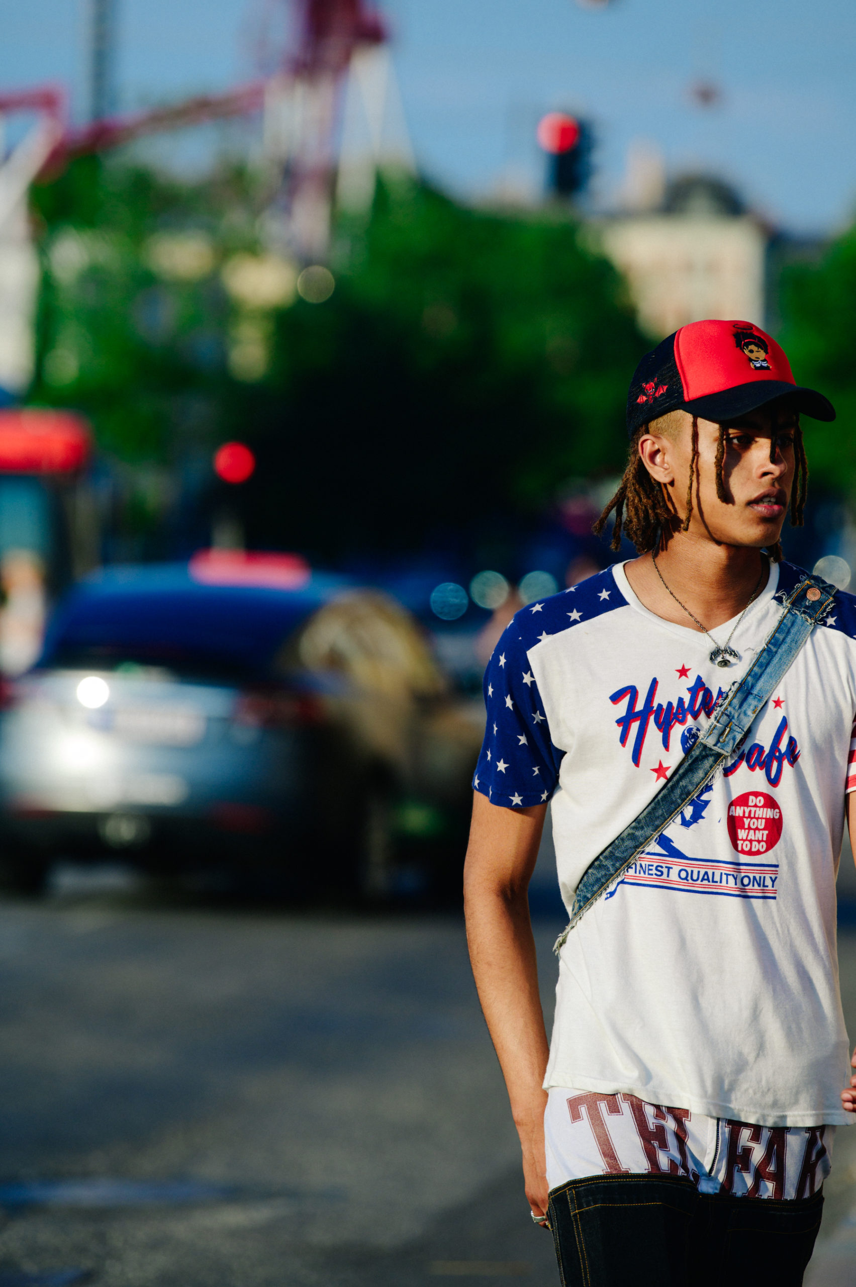 Man wearing red cap
