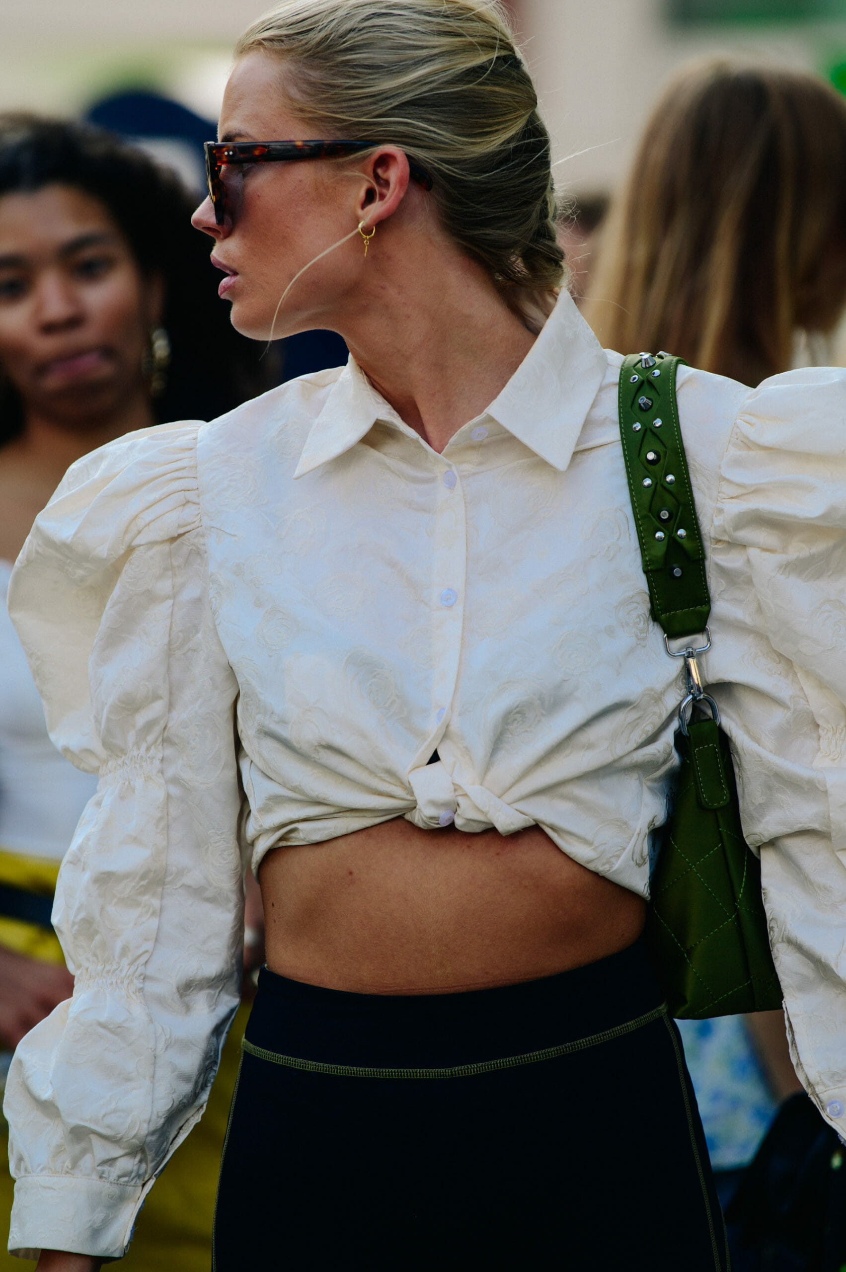Woman wearing white shirt