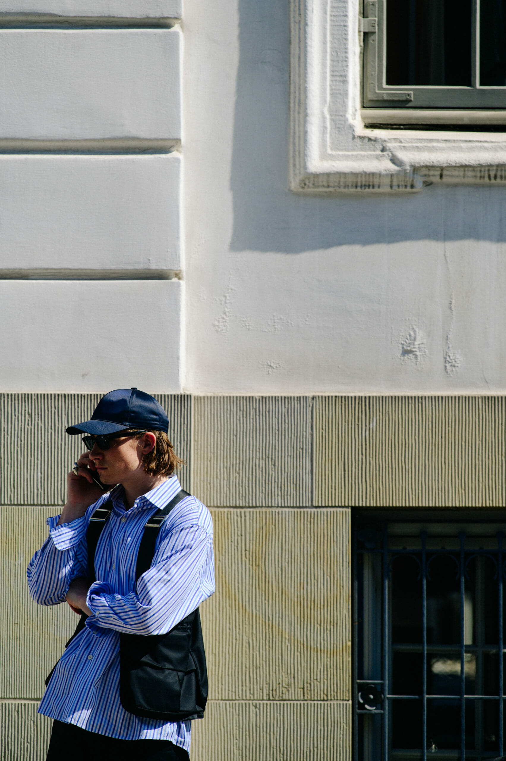 Man wearing blue shirt