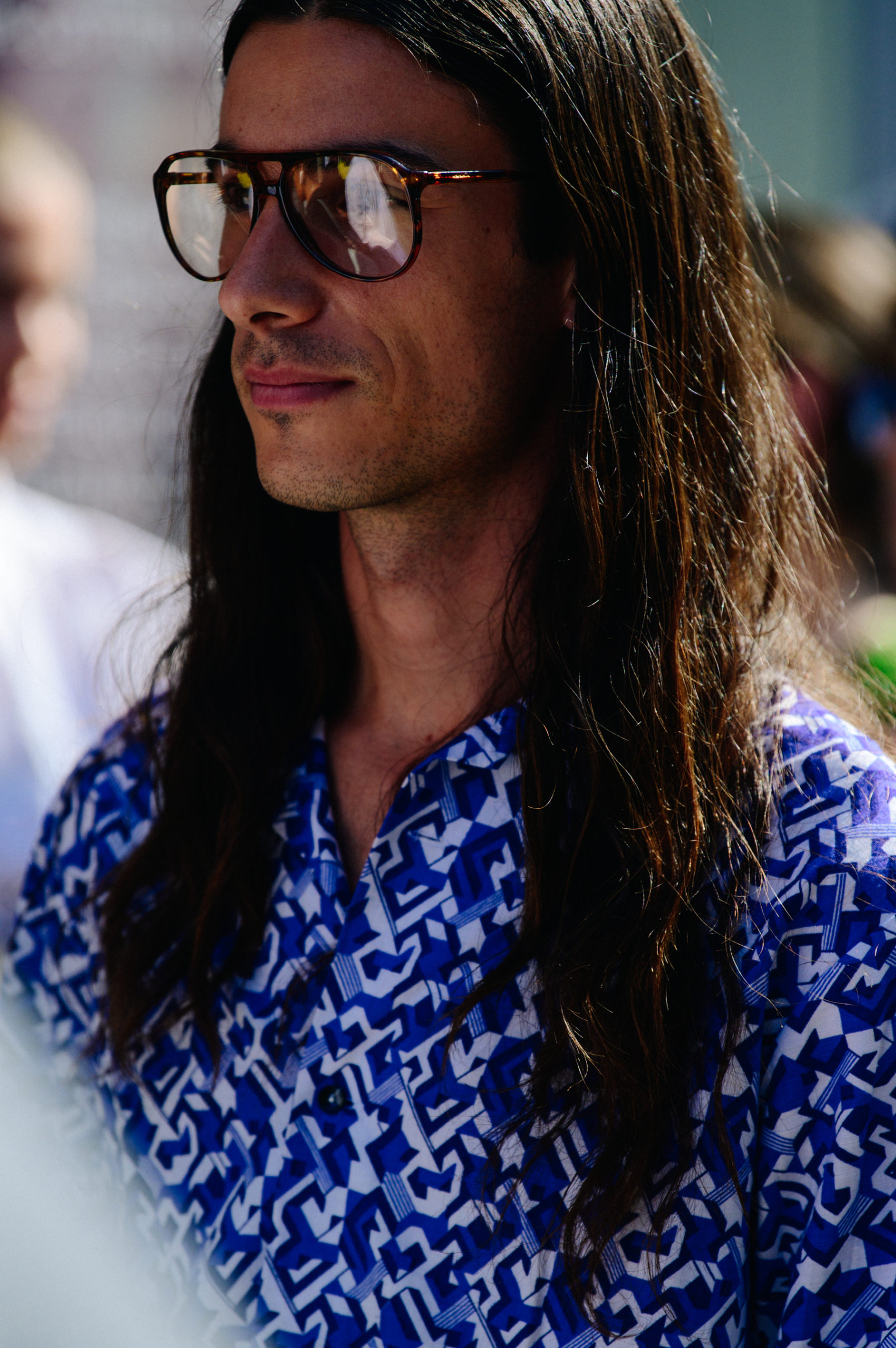 Man wearing blue shirt