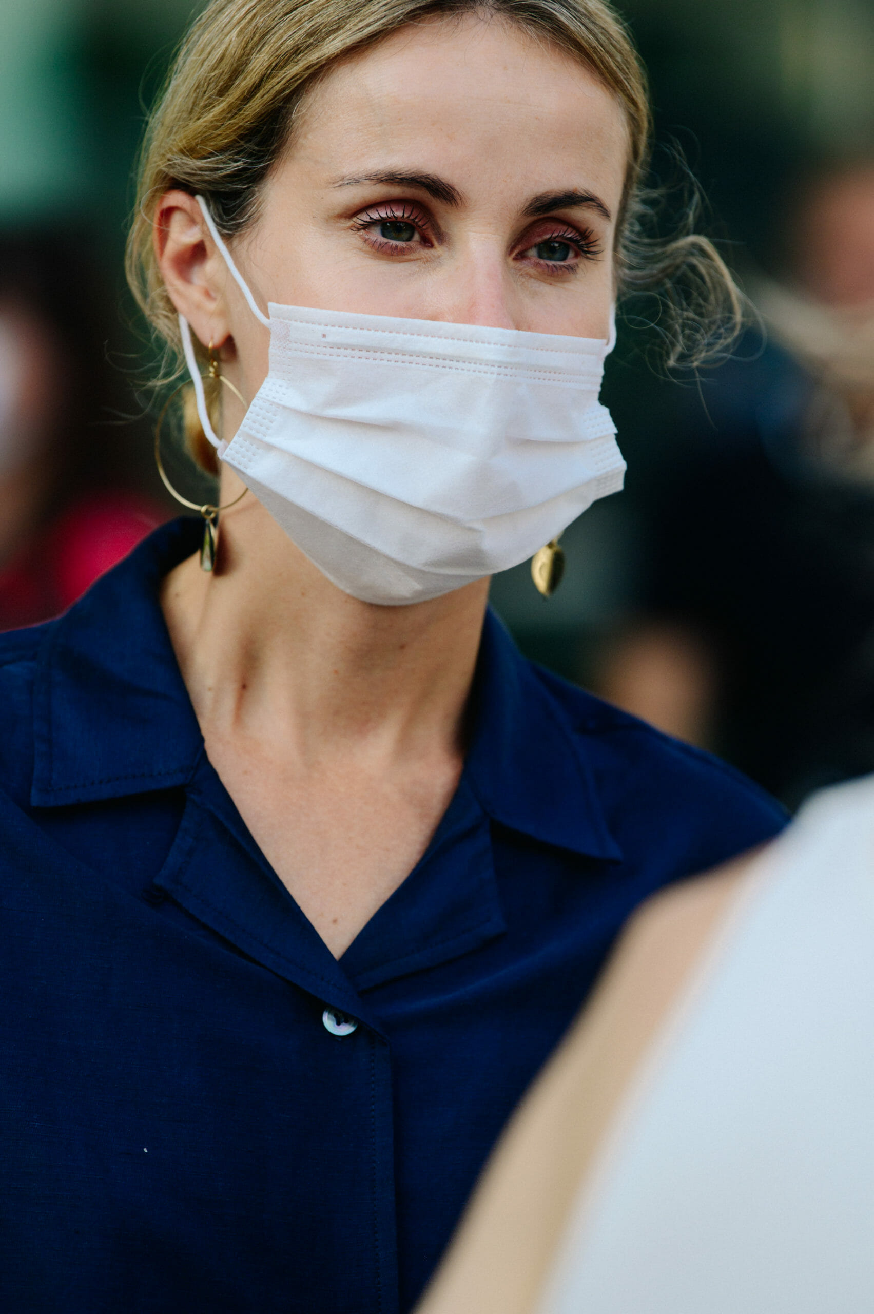 Woman wearing face mask