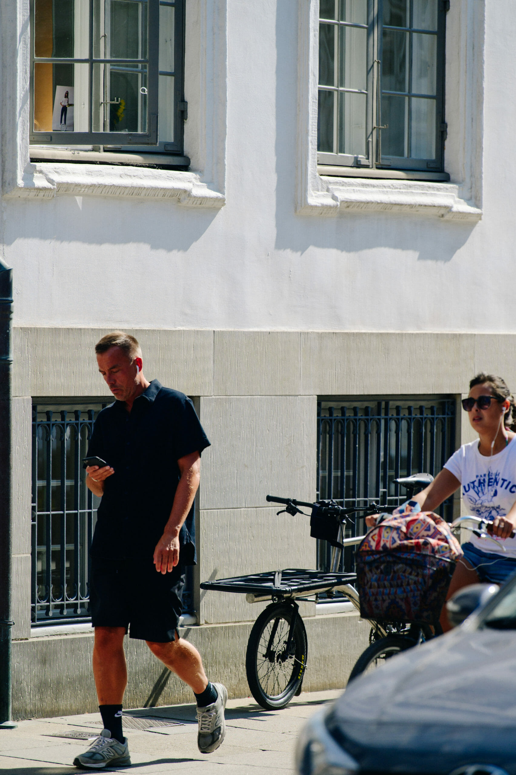 Man wearing black shorts