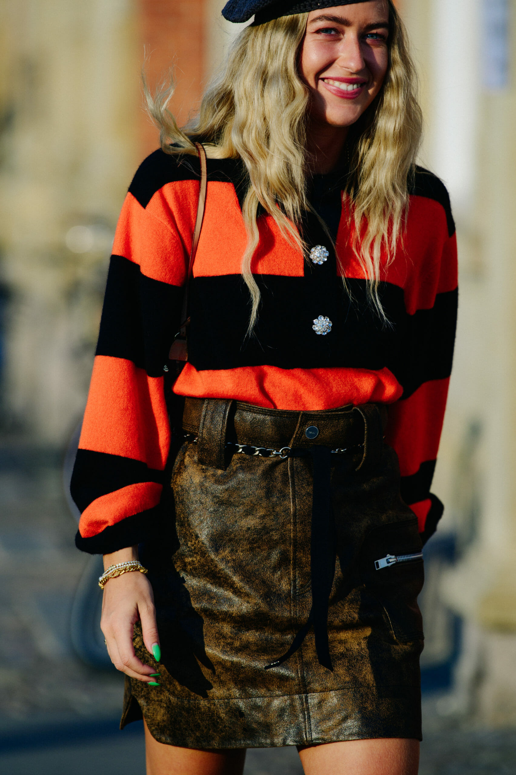 Danish woman wearing stripes