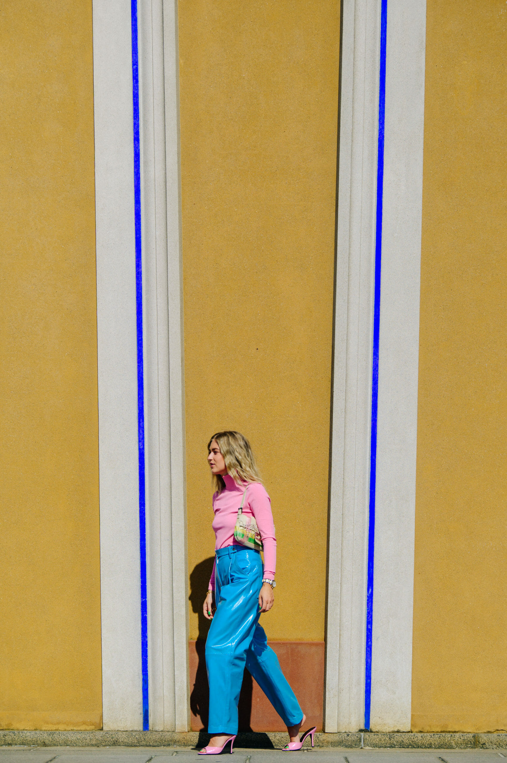 Woman wearing pink top
