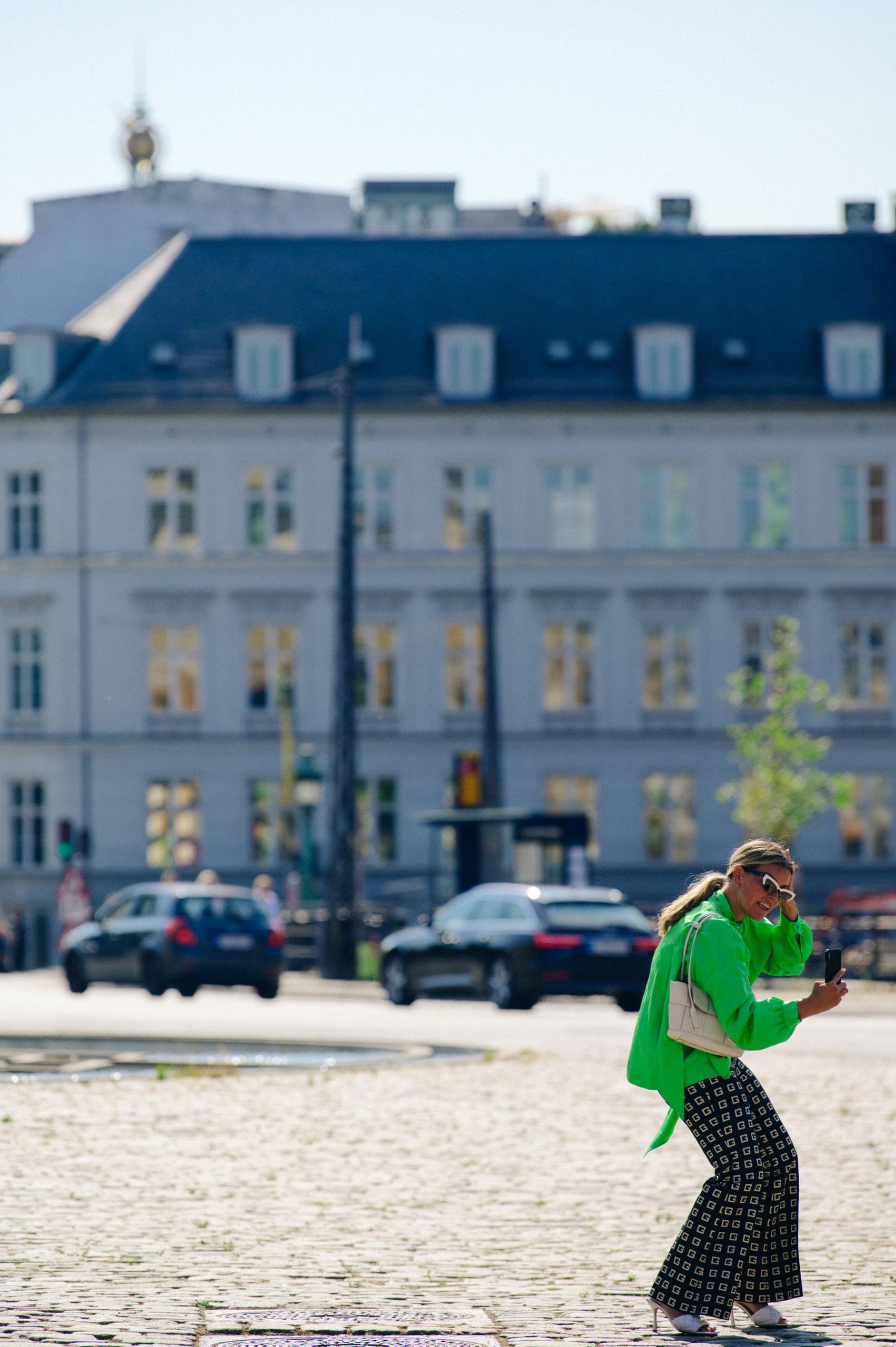 Woman wearing green top