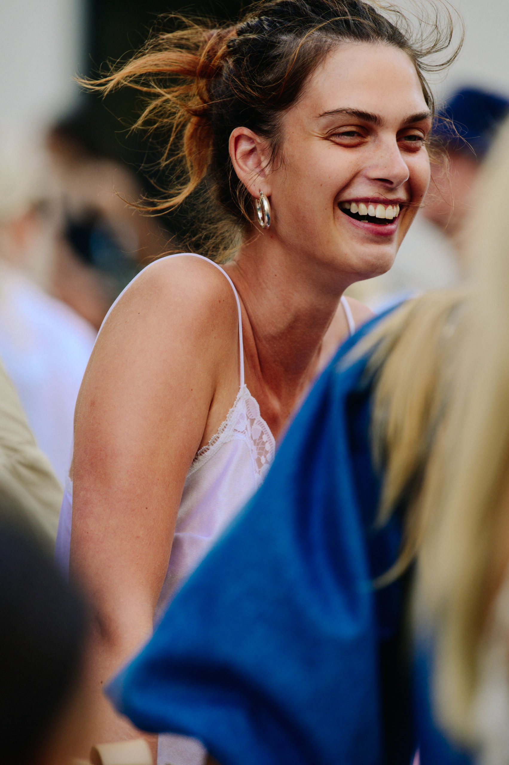 Danish model wearing white