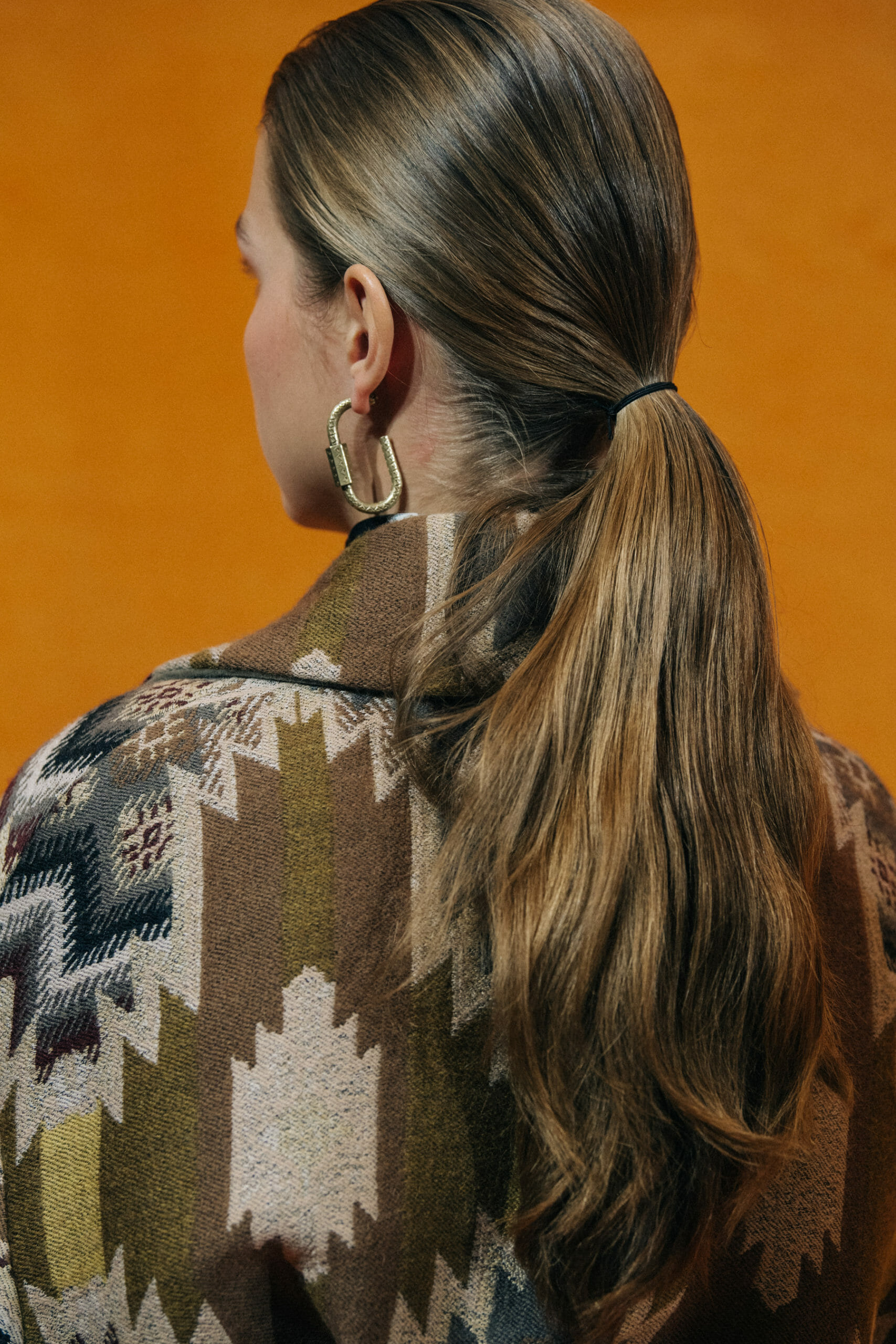 Model wearing brown at Etro