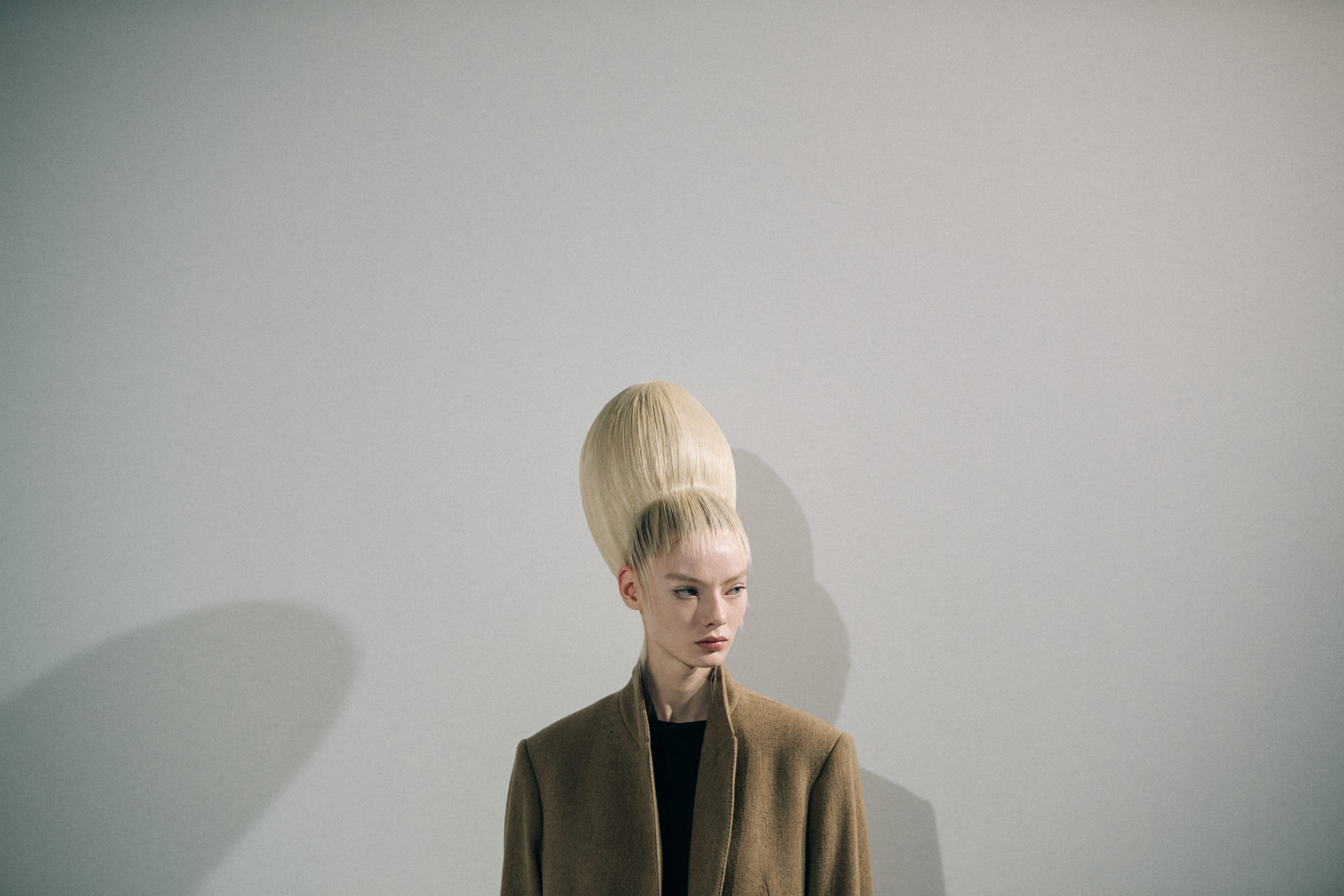 Model wearing tan at Haider Ackermann
