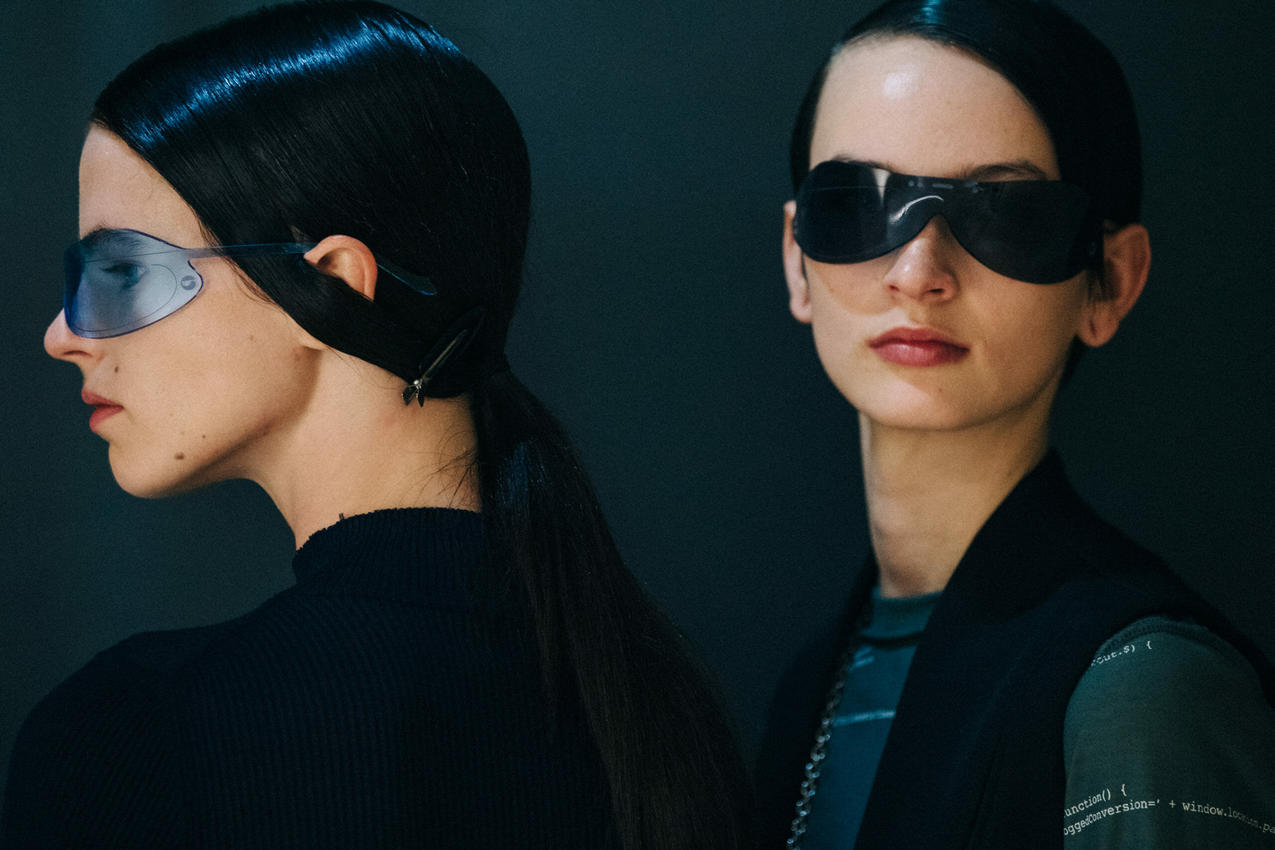 Model wearing large Coperni glasses