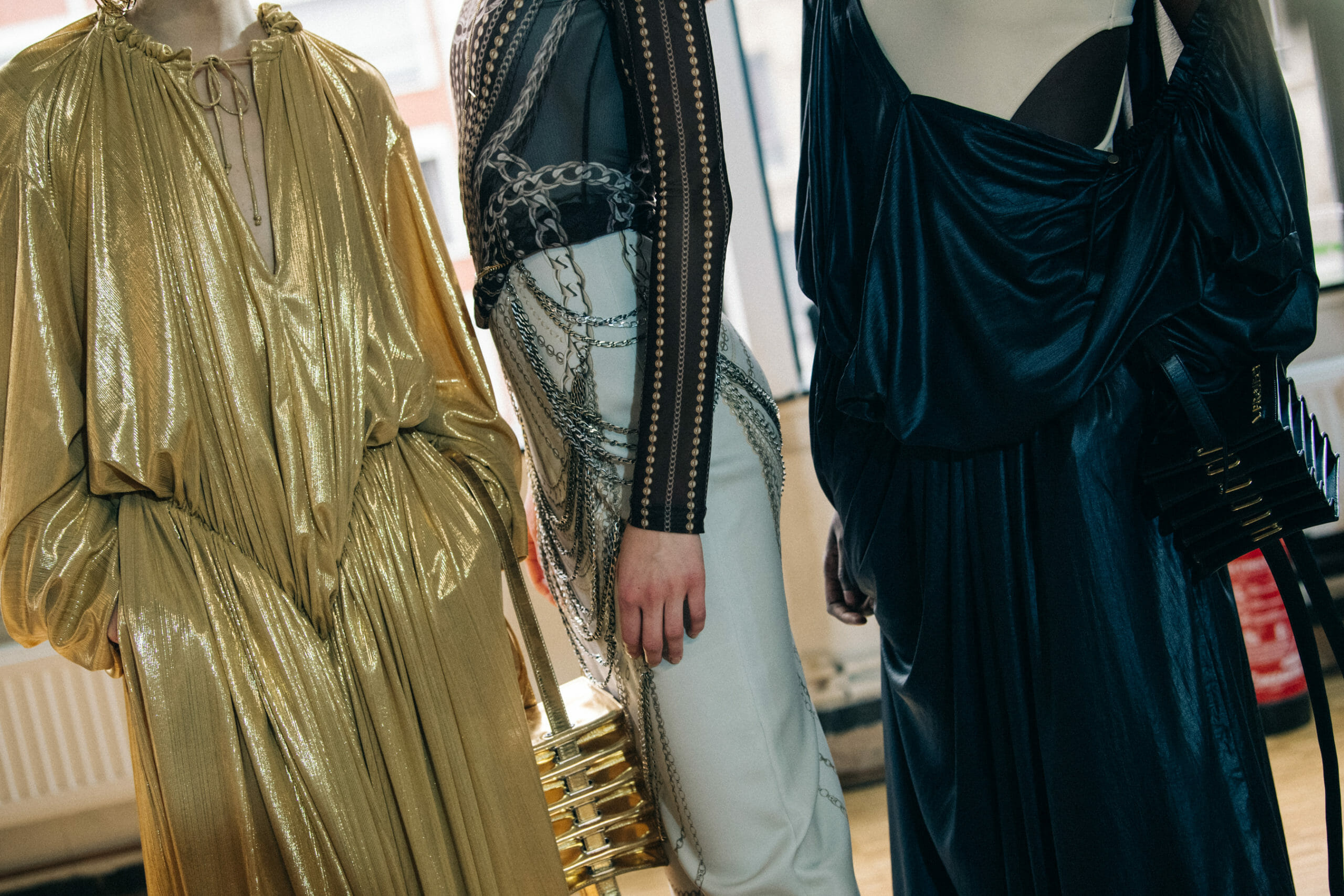 Models wearing gold at Y Project